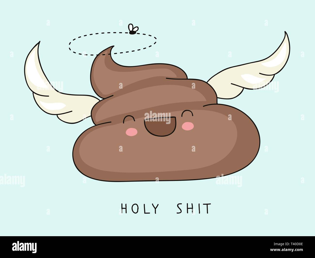 Funny Poop Emoji Angel Wings And Halo T-Shirt - Holy Poo Funny Poop Emoji Angel Wings And Halo T-Shirt - Holy Poo
