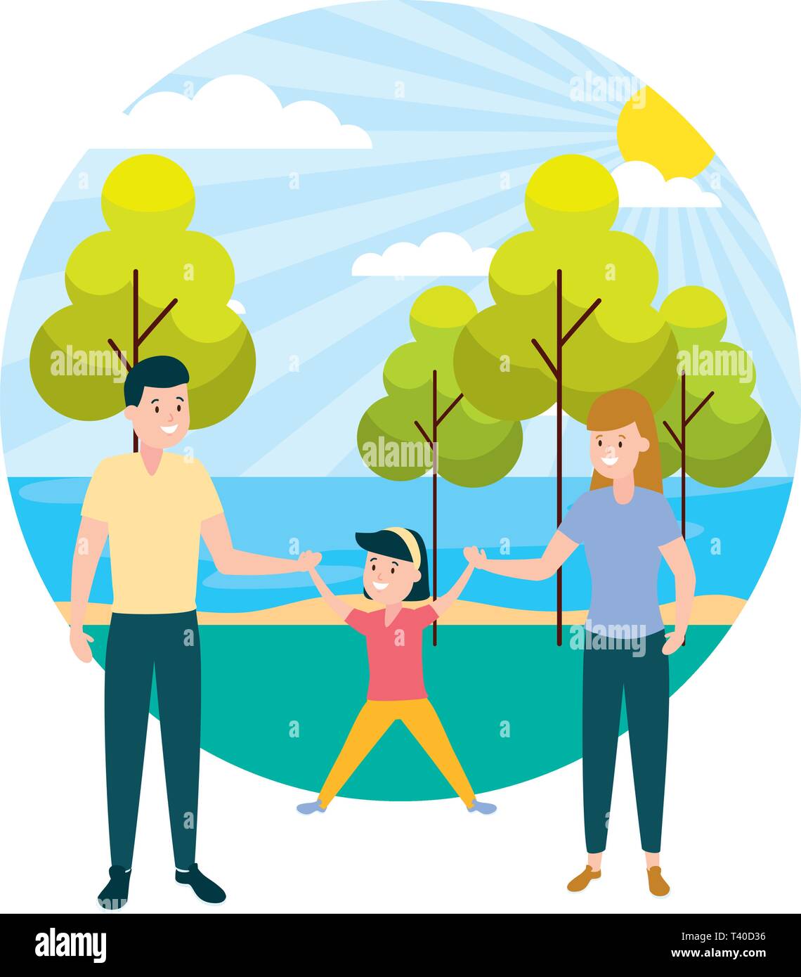 family people outdoors Stock Vector Image & Art - Alamy