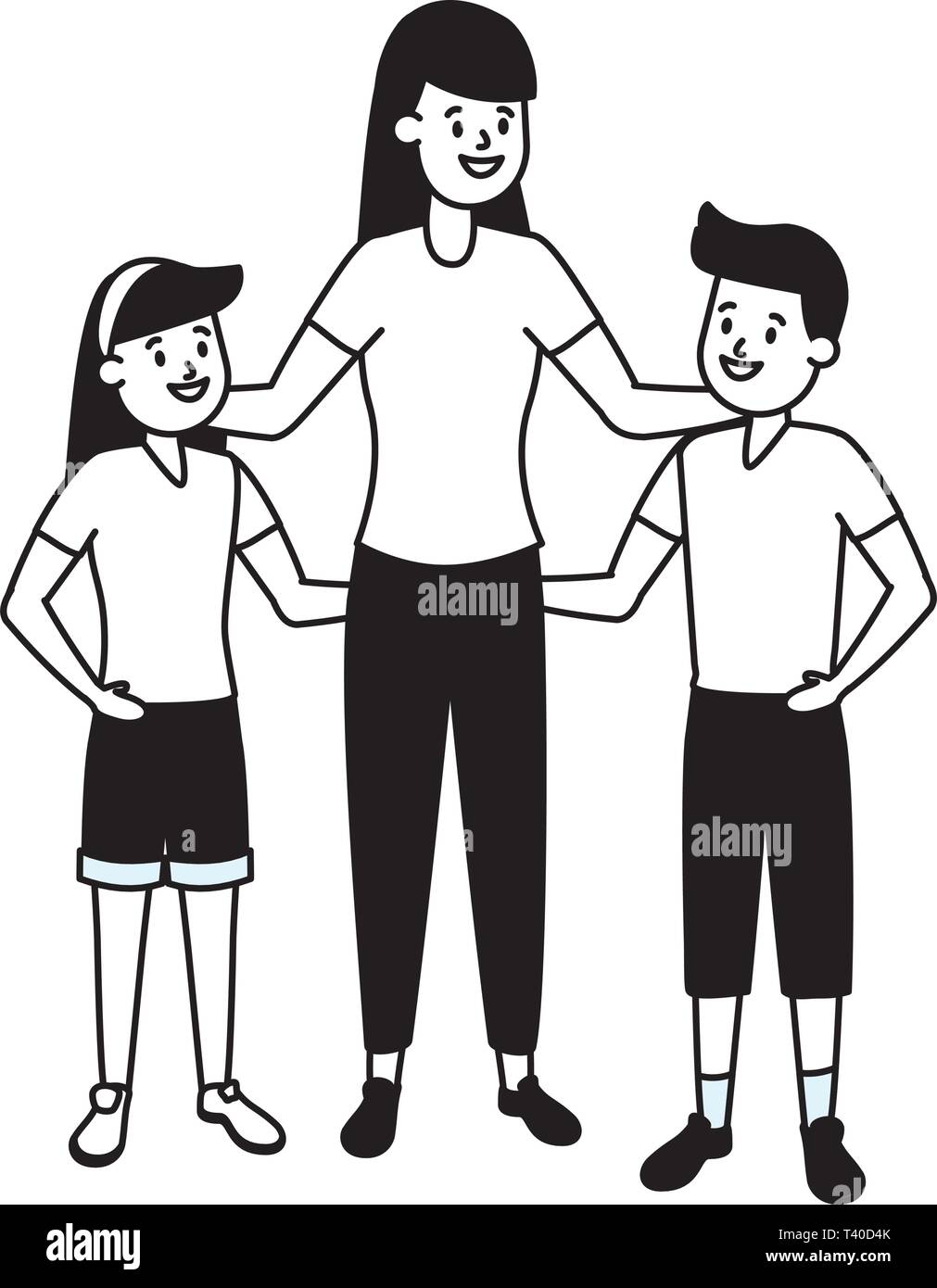 mom with son and daughter Stock Vector Image & Art Alamy mom with son and daughter Stock Vector Image & Art Alamy
