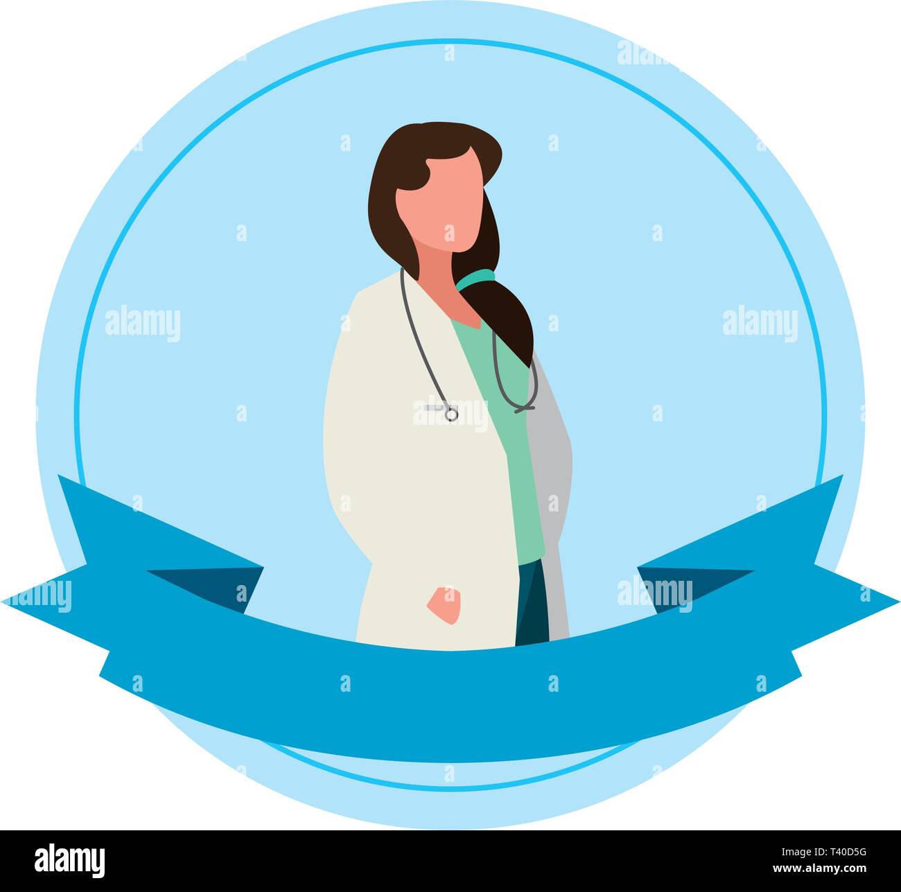 female doctor professional with stethoscope vector illustration design ...