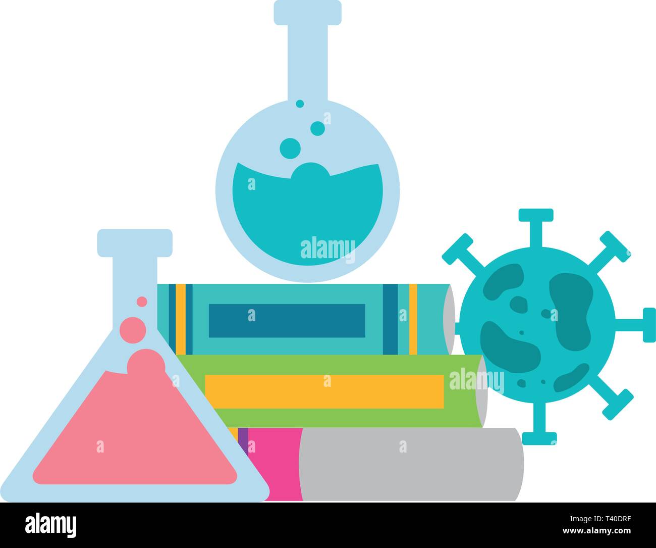 Science Test Image Microscope book test tubes hi-res stock photography and images - Alamy