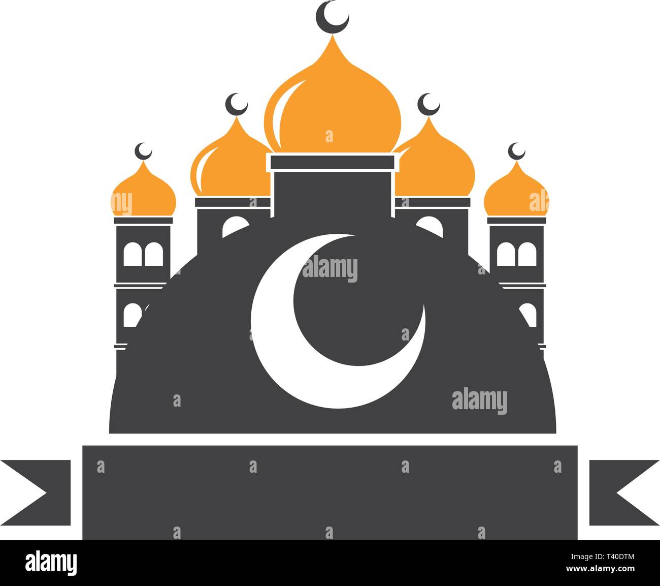 taj mahal half moon Stock Vector