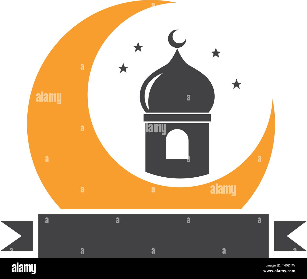 taj mahal half moon Stock Vector