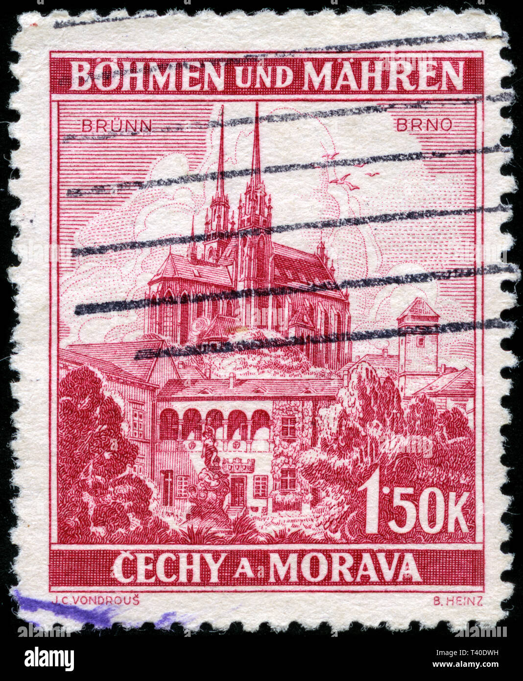 Postage stamp from Bohemia and Moravia in the Landscapes series issued in 1939 Stock Photo