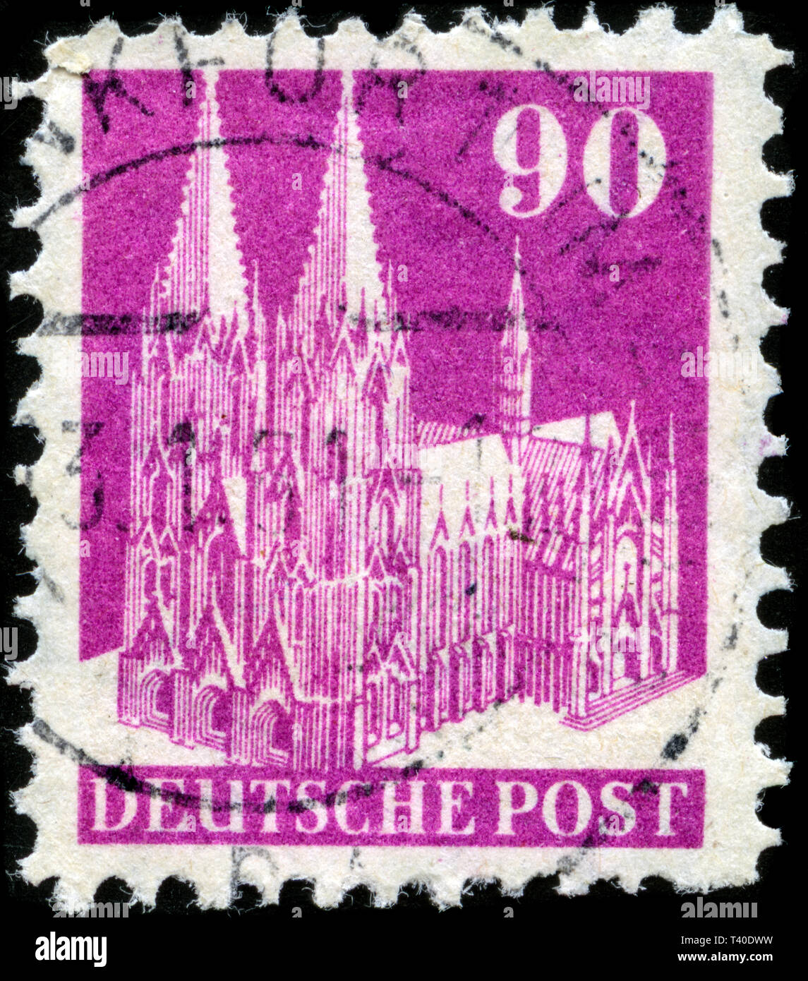 Postage stamp from Germany, Allied Occupation 1945-1949 in the American and British Zone series issued in 1948 Stock Photo