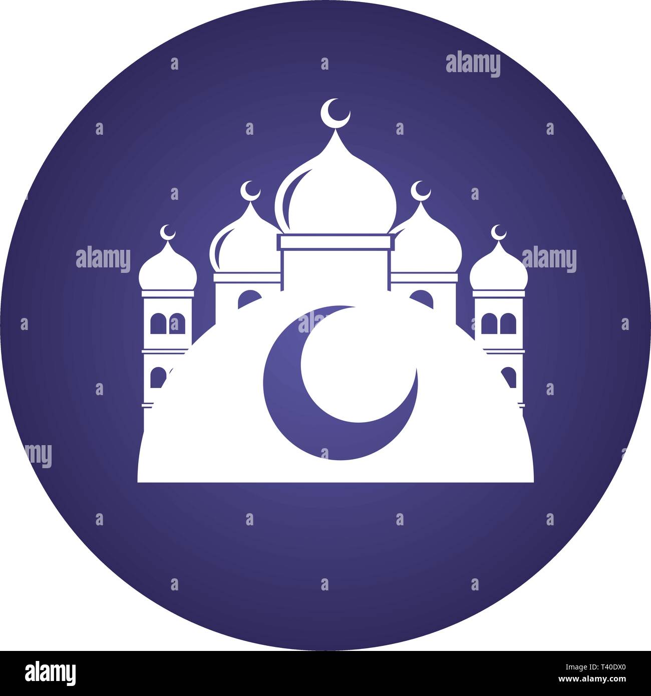 taj mahal half moon Stock Vector