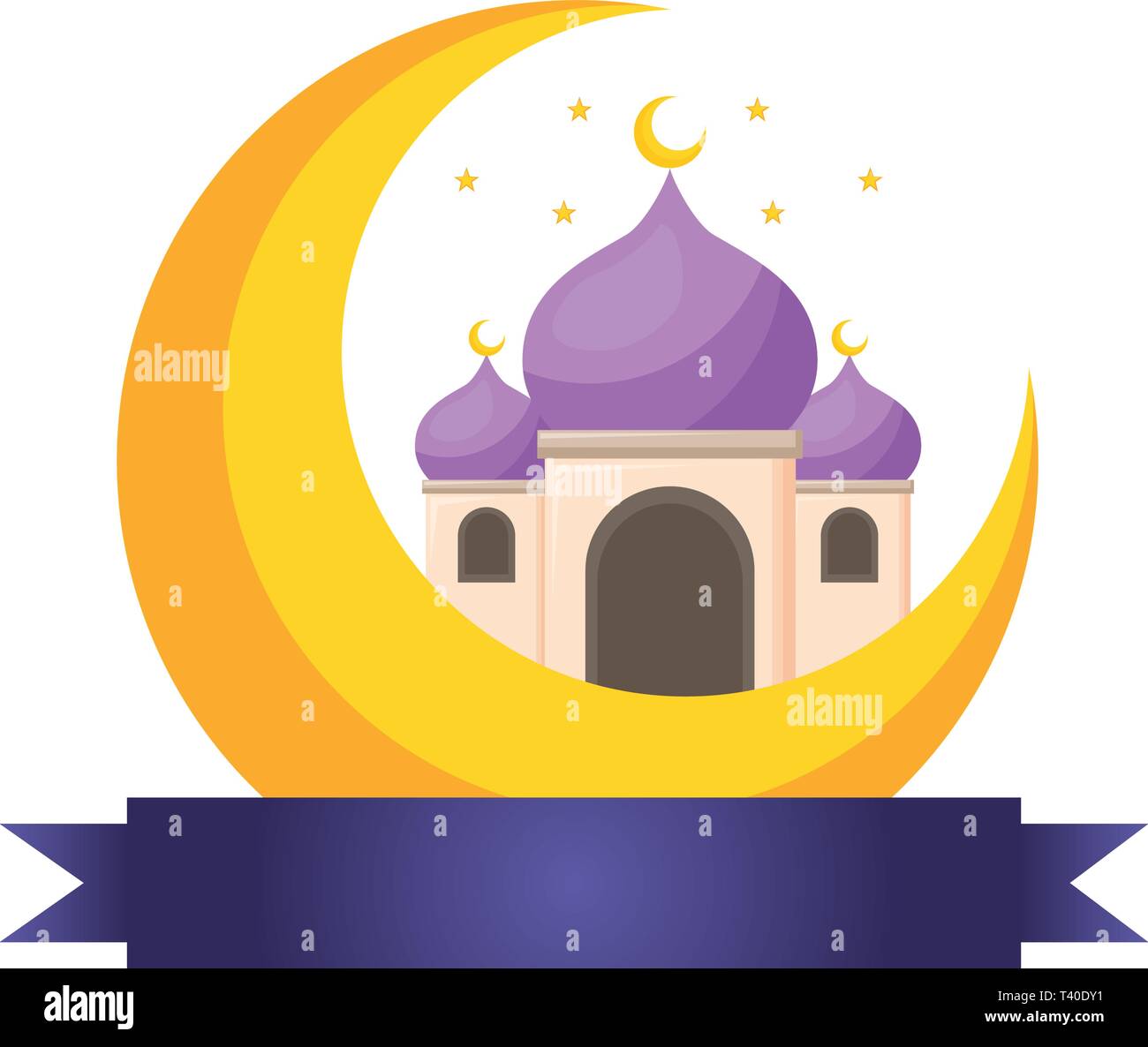 taj mahal half moon Stock Vector