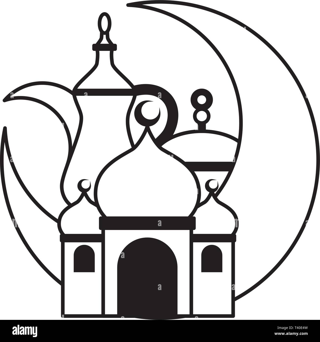 taj mahal half moon Stock Vector
