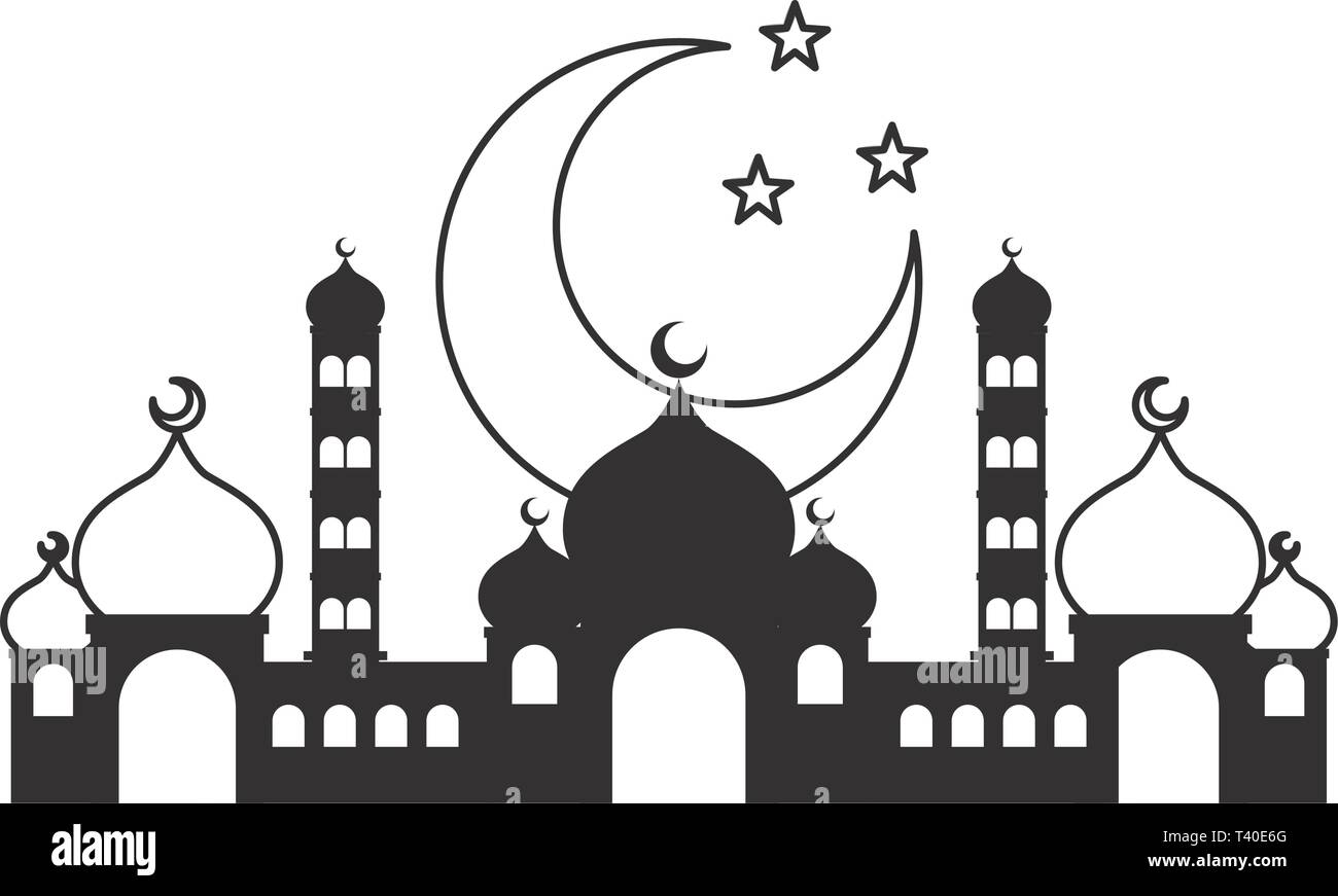 taj mahal half moon Stock Vector