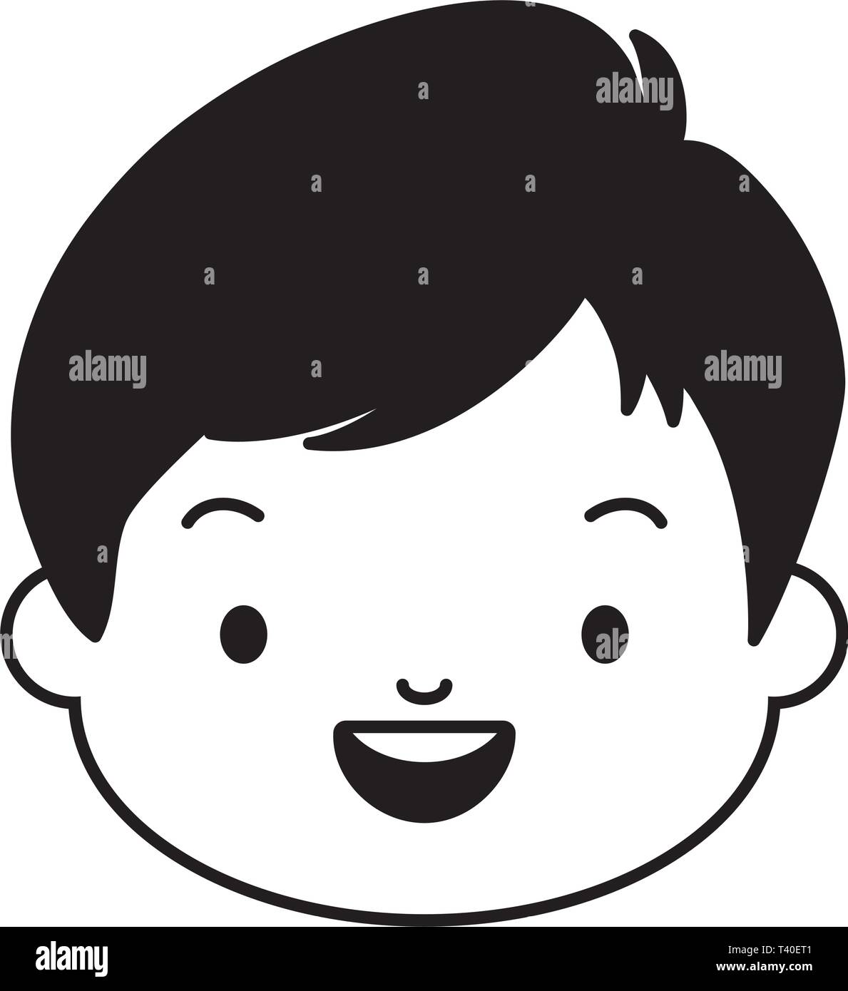 cute happy boy face Stock Vector Image & Art - Alamy