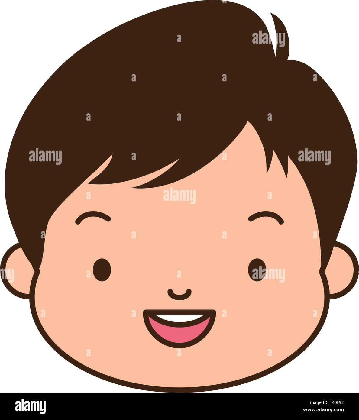 cute happy boy face Stock Vector Image & Art - Alamy