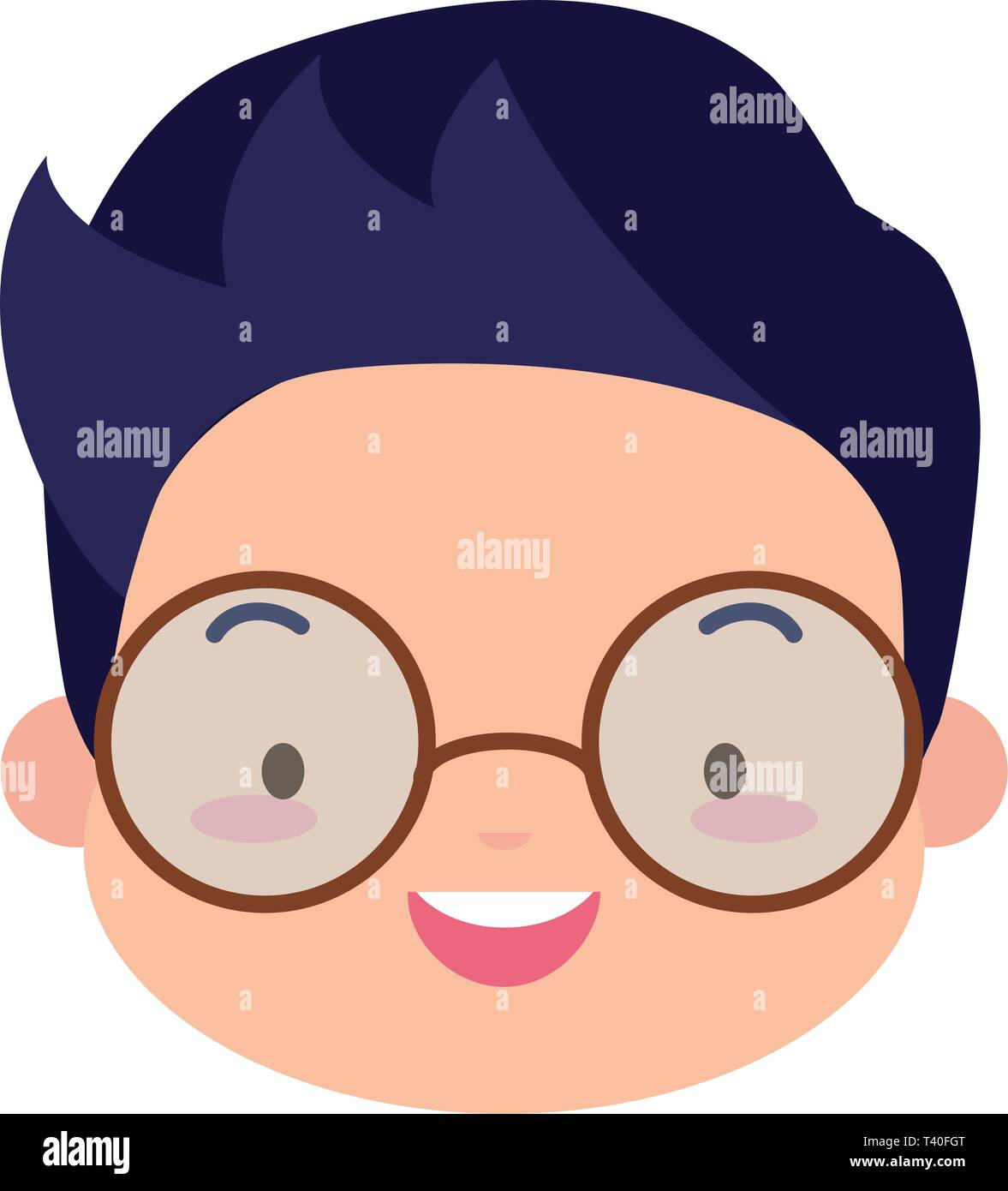 cute happy boy face Stock Vector Image & Art - Alamy