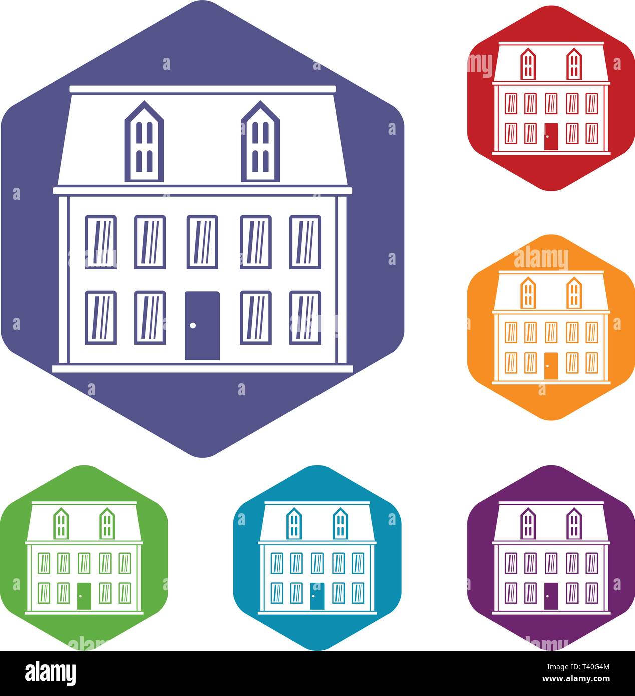 House icons vector hexahedron Stock Vector