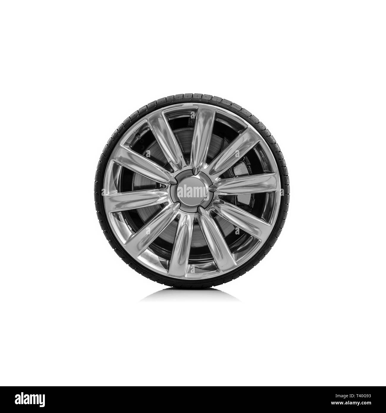 Car wheel isolated on white background Stock Photo