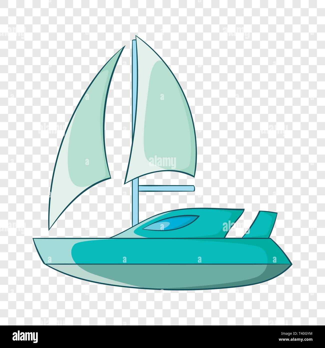 Speed boat with sail icon, cartoon style Stock Vector Image & Art - Alamy