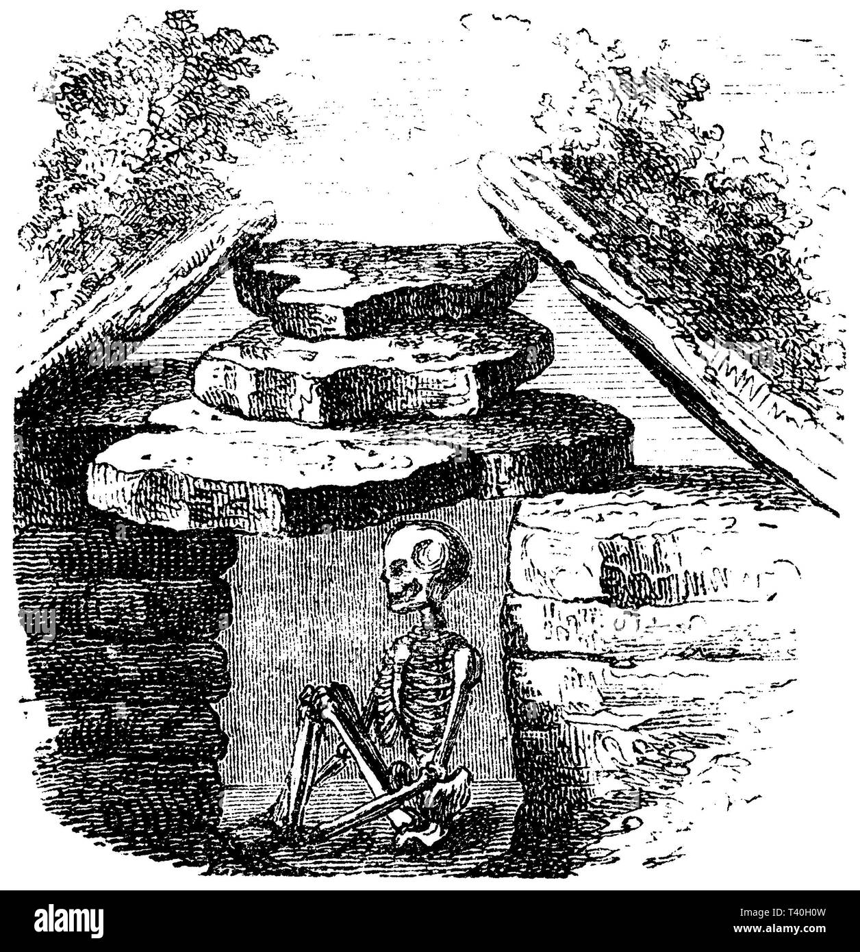 Burial chamber. Bronze Age,   1882 Stock Photo