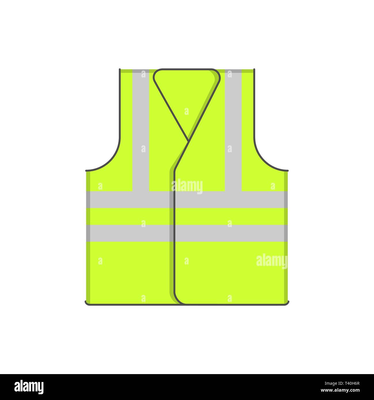 Safety yellow vest is isolated on a white background. Vector illustration. Stock Vector