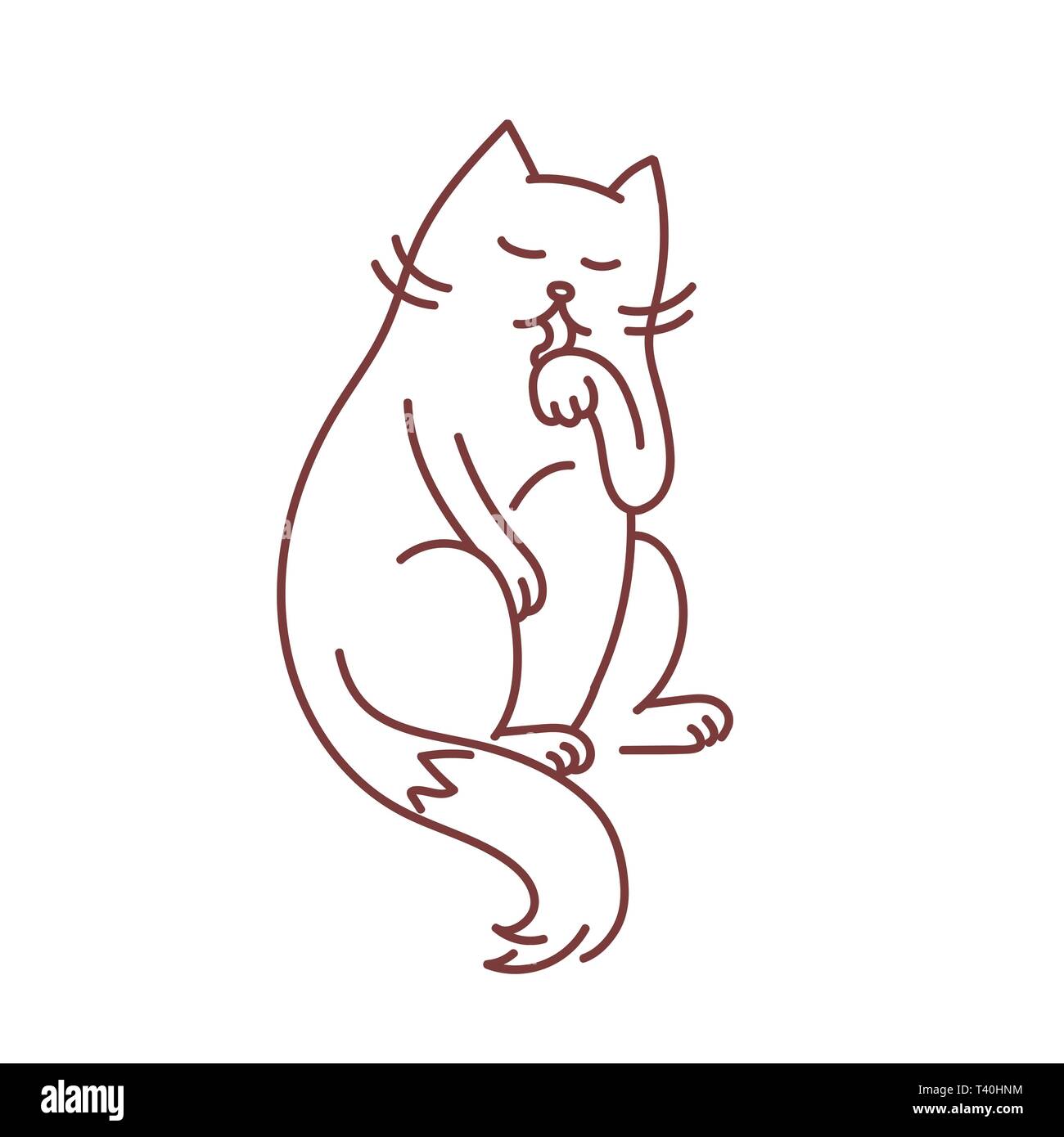 Licks her paw Stock Vector Images Alamy