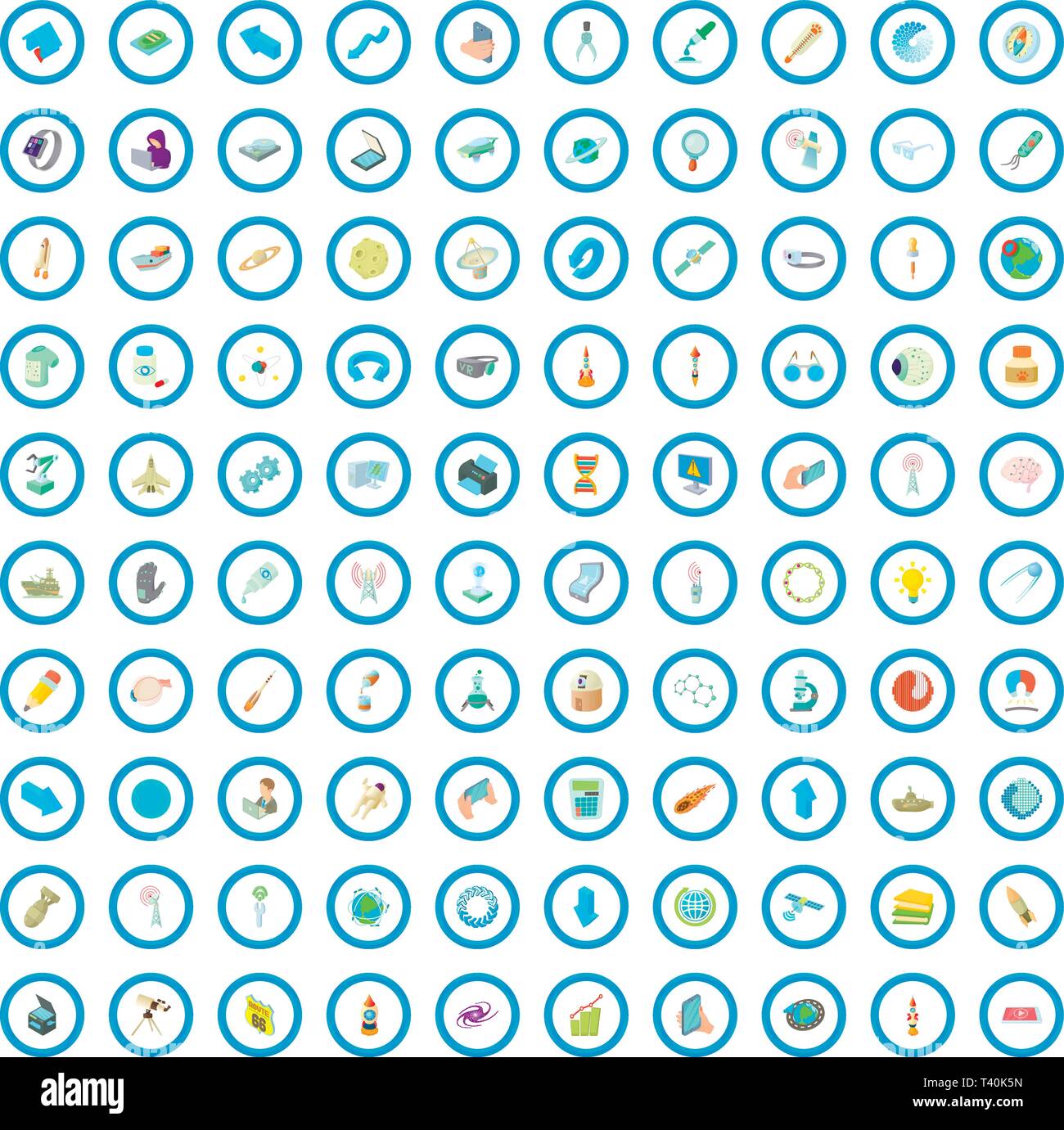 100 science icons set, cartoon style Stock Vector Image & Art - Alamy