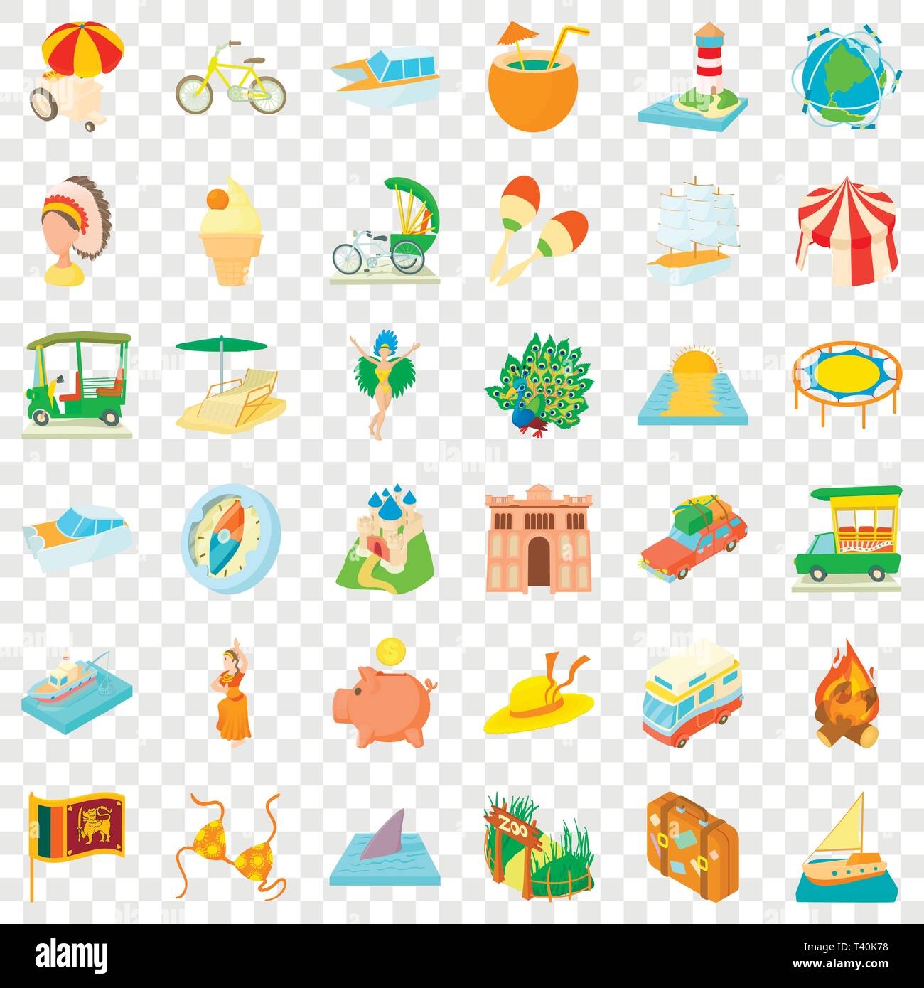Adventure icons set, cartoon style Stock Vector Image & Art - Alamy