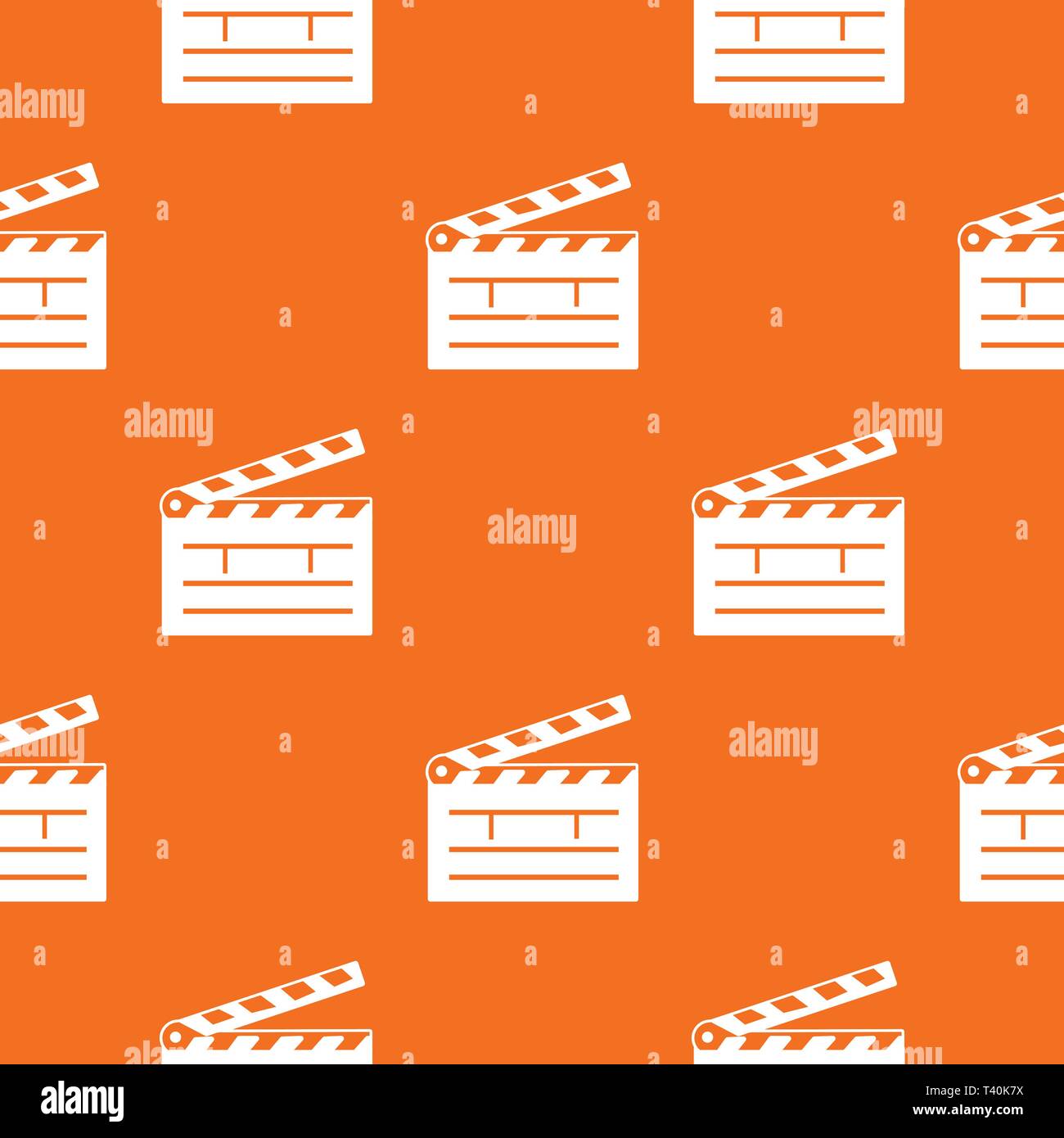 Clapper pattern vector orange Stock Vector