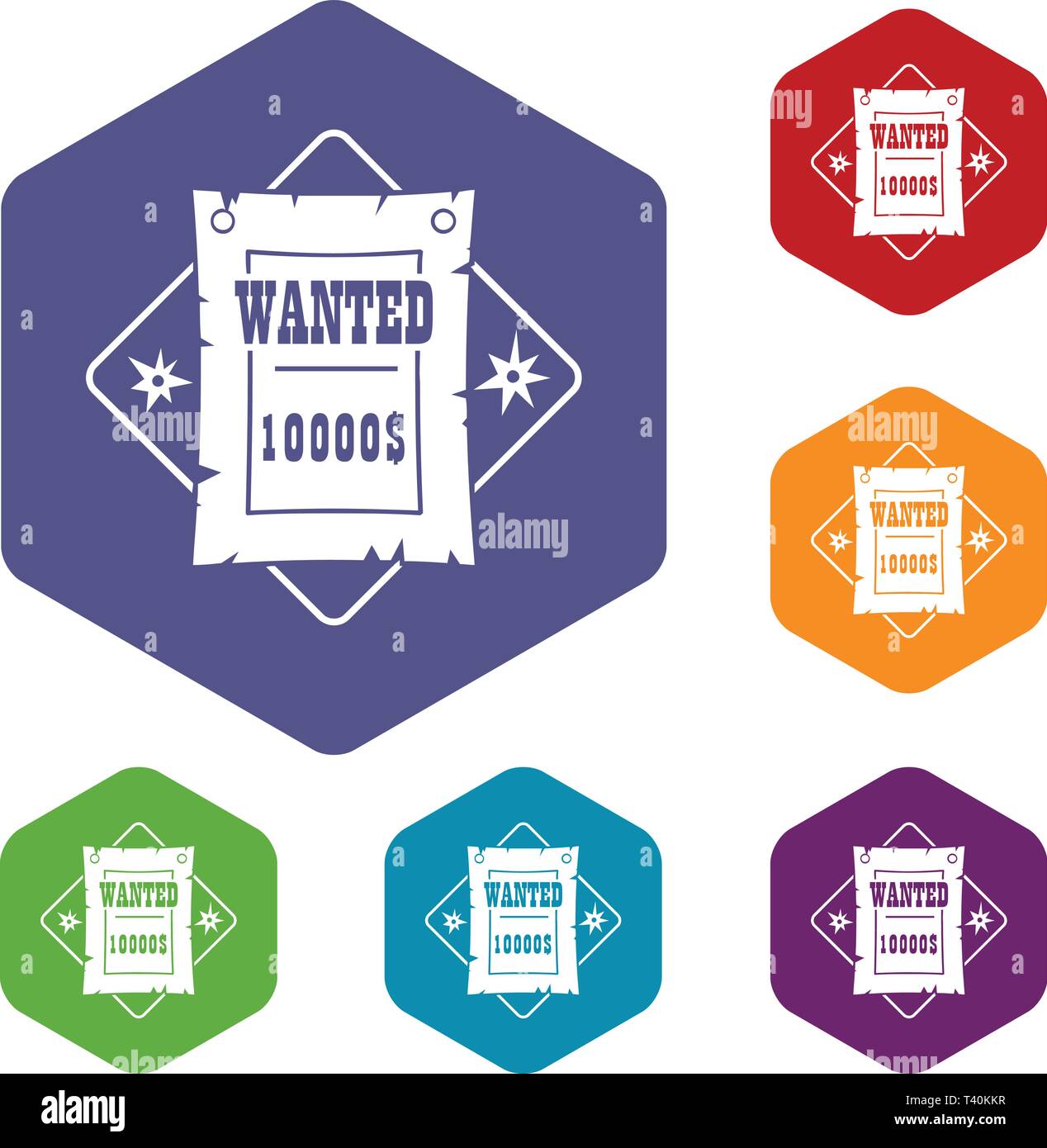 Wanted icons vector hexahedron Stock Vector