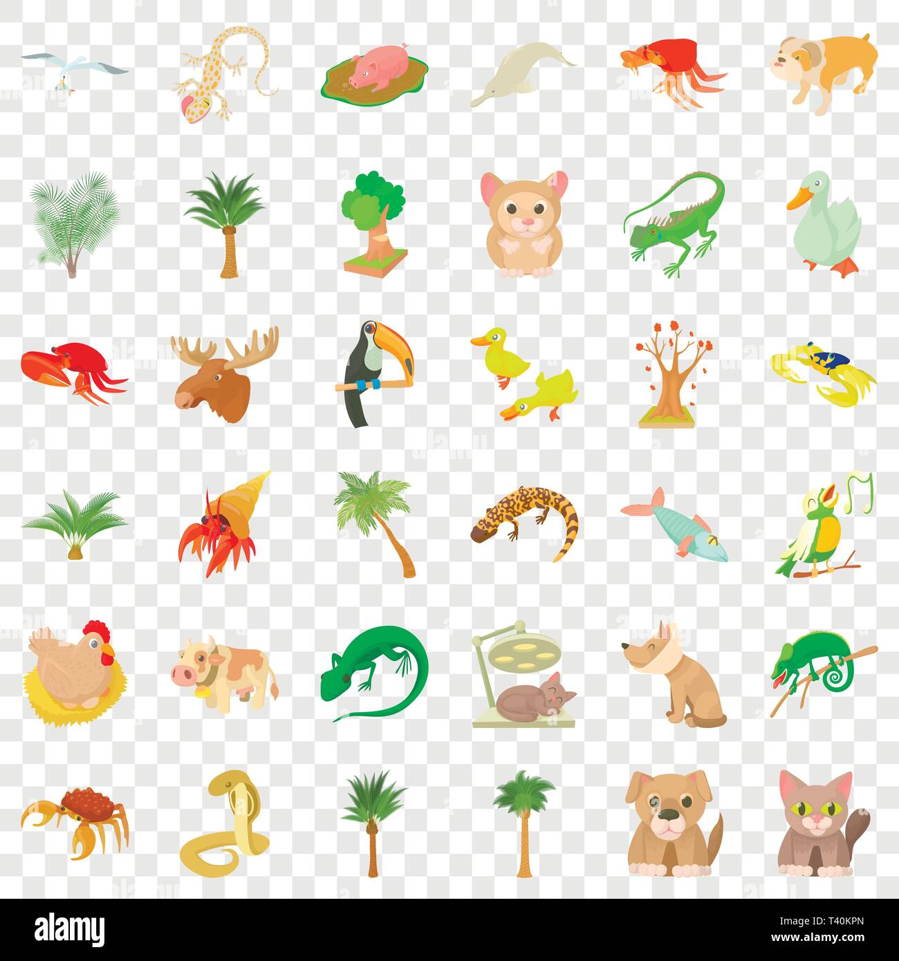 Animal icons set, cartoon style Stock Vector Image & Art - Alamy
