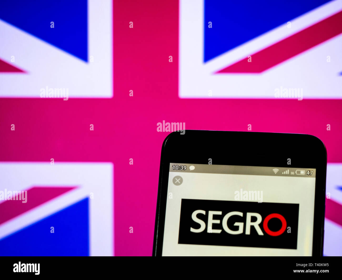 In this photo illustration a SEGRO plc logo seen displayed on a smart ...