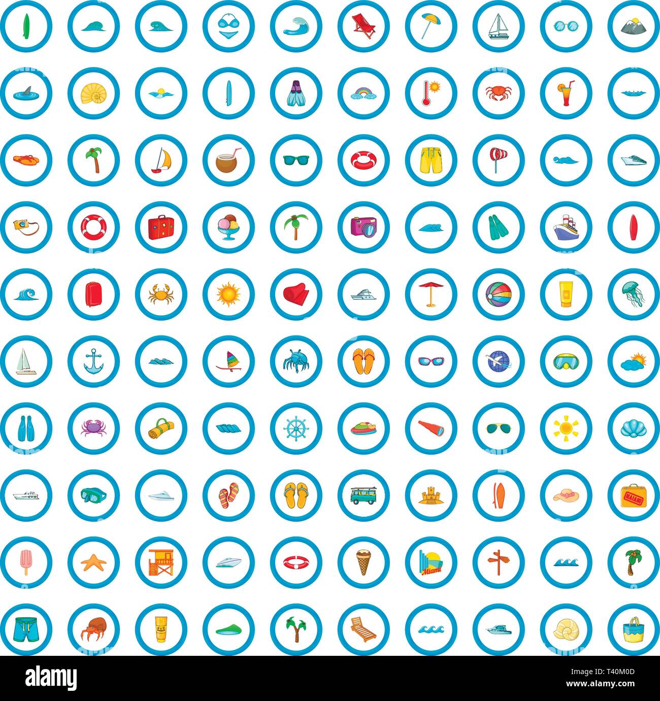 100 sea icons set, cartoon style Stock Vector Image & Art - Alamy