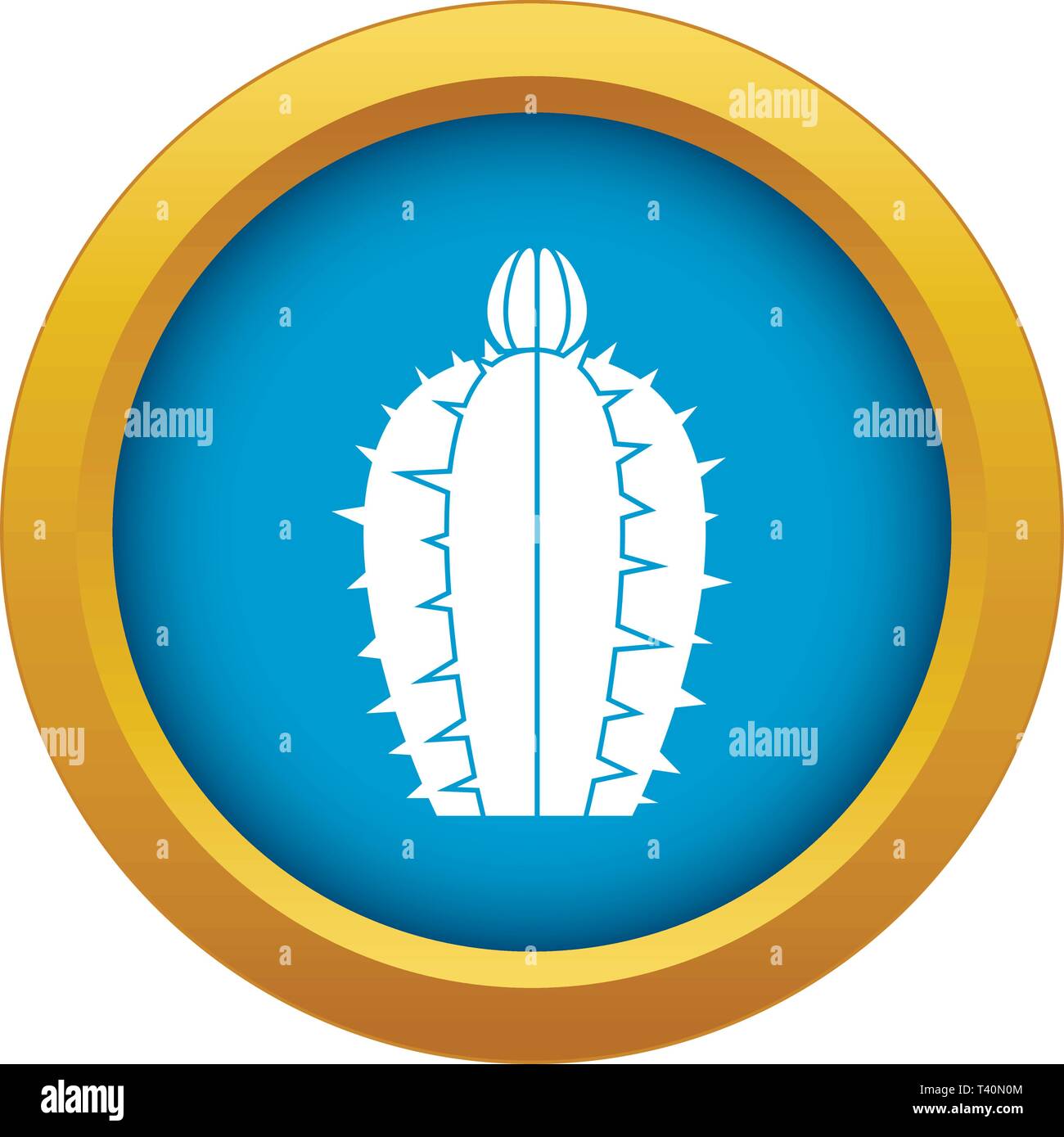Blooming cactus icon blue vector isolated Stock Vector