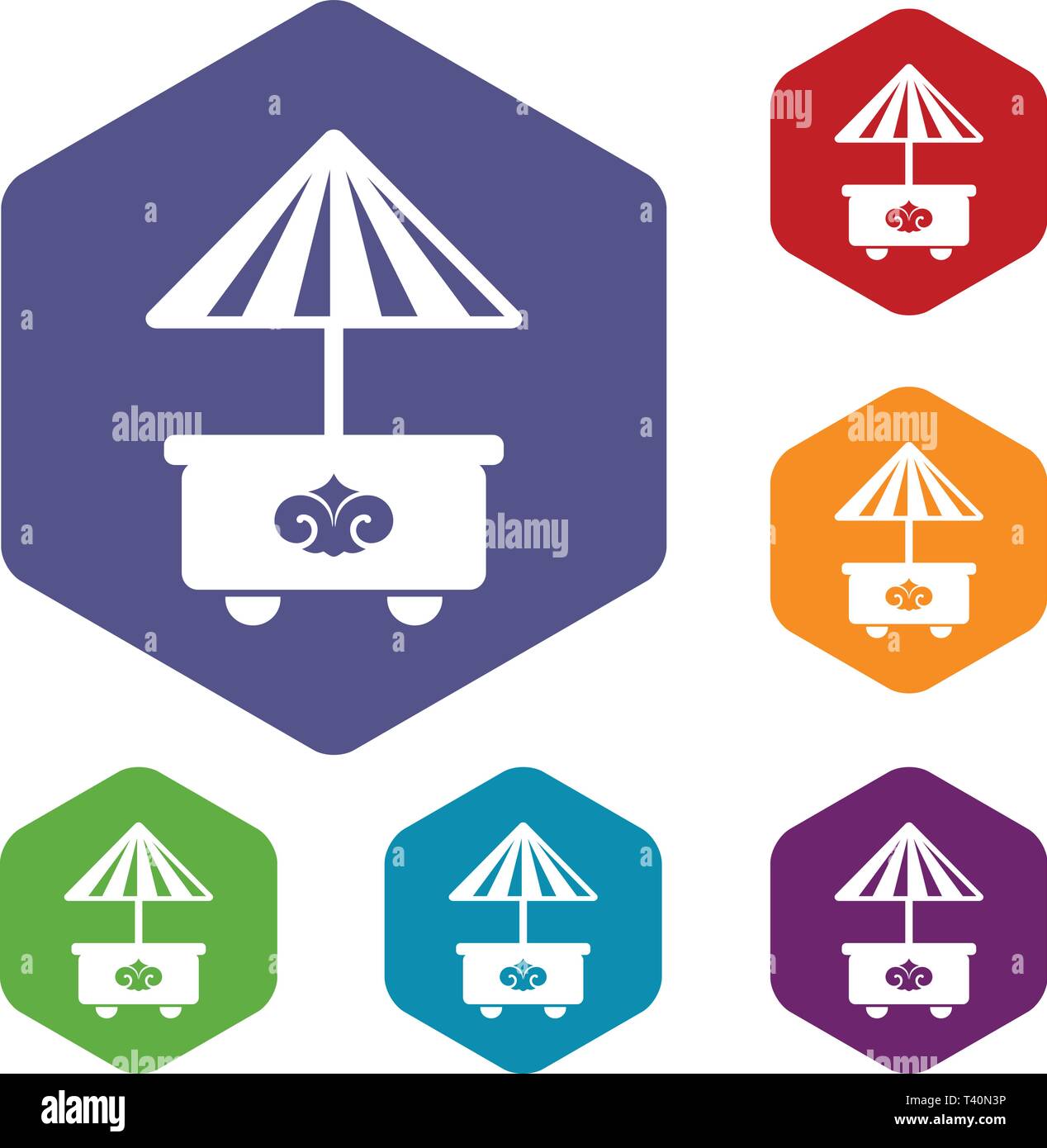 Mobile stall icons vector hexahedron Stock Vector