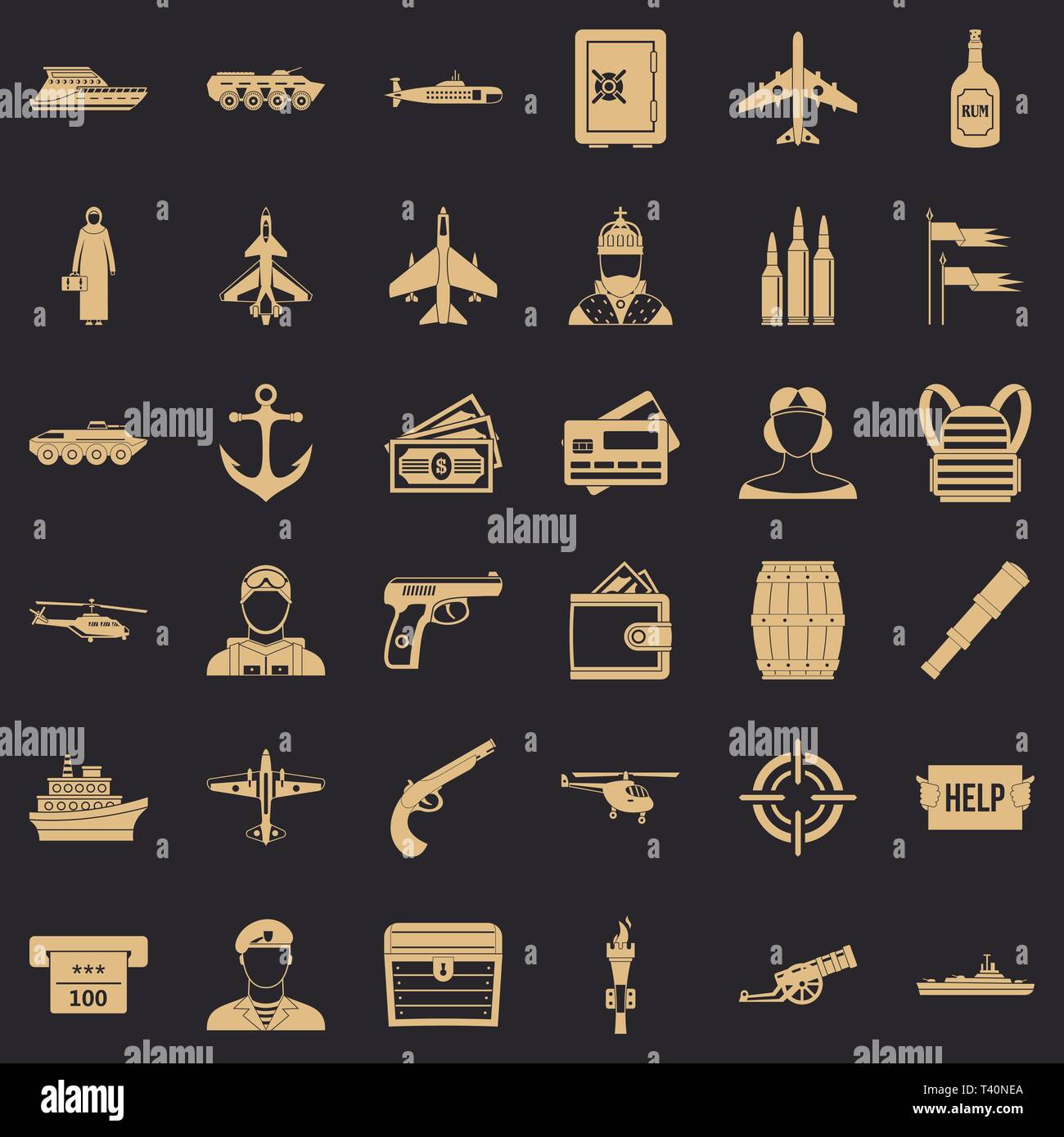 Combat target icons set, simple style Stock Vector Image & Art - Alamy