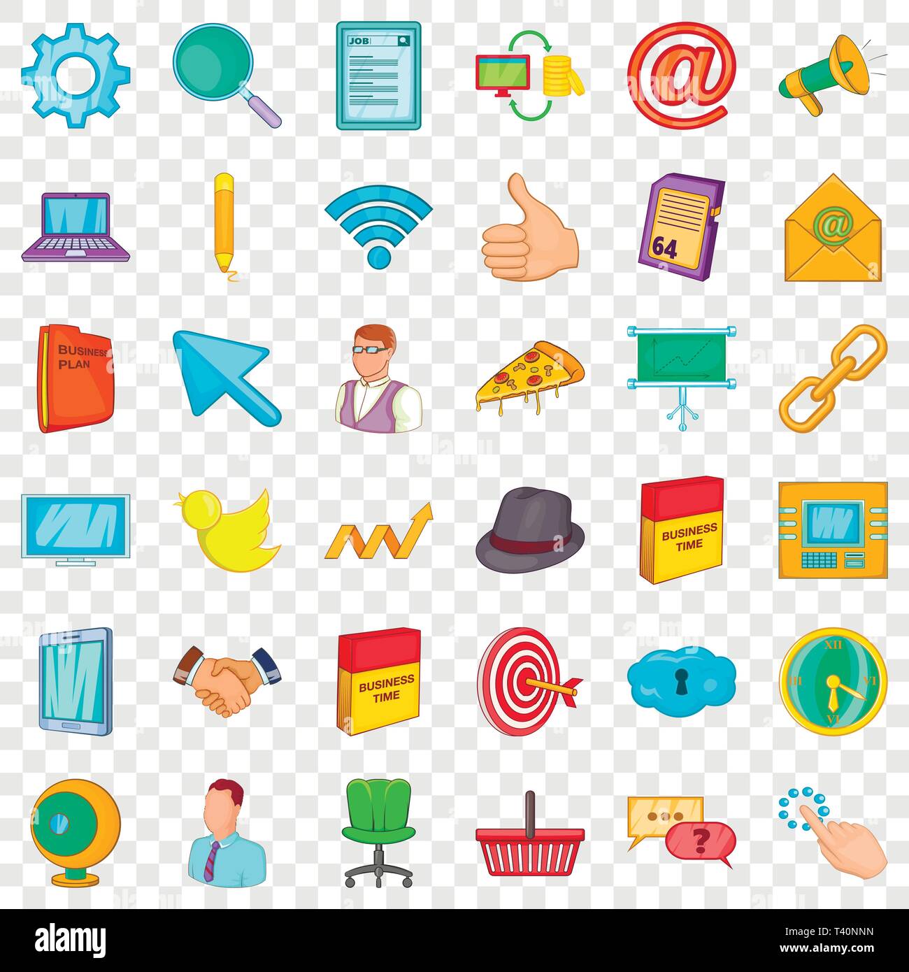 Work time icons set, cartoon style Stock Vector Image & Art - Alamy