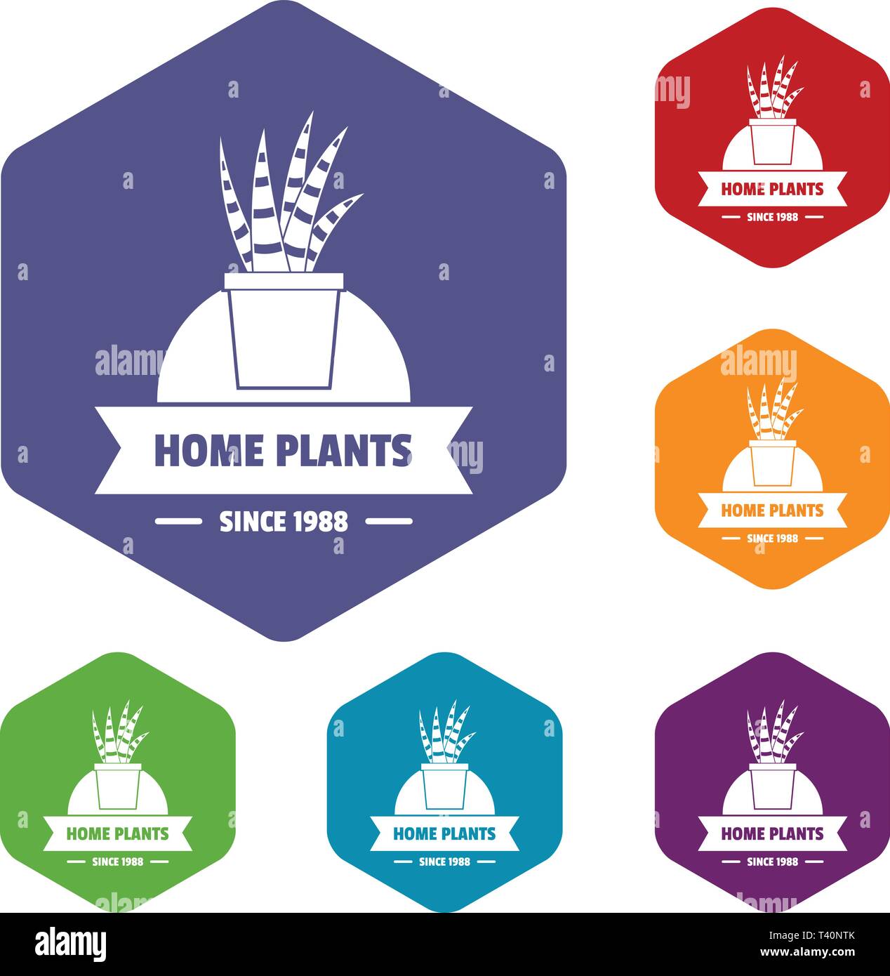 Exotic cactus icons vector hexahedron Stock Vector