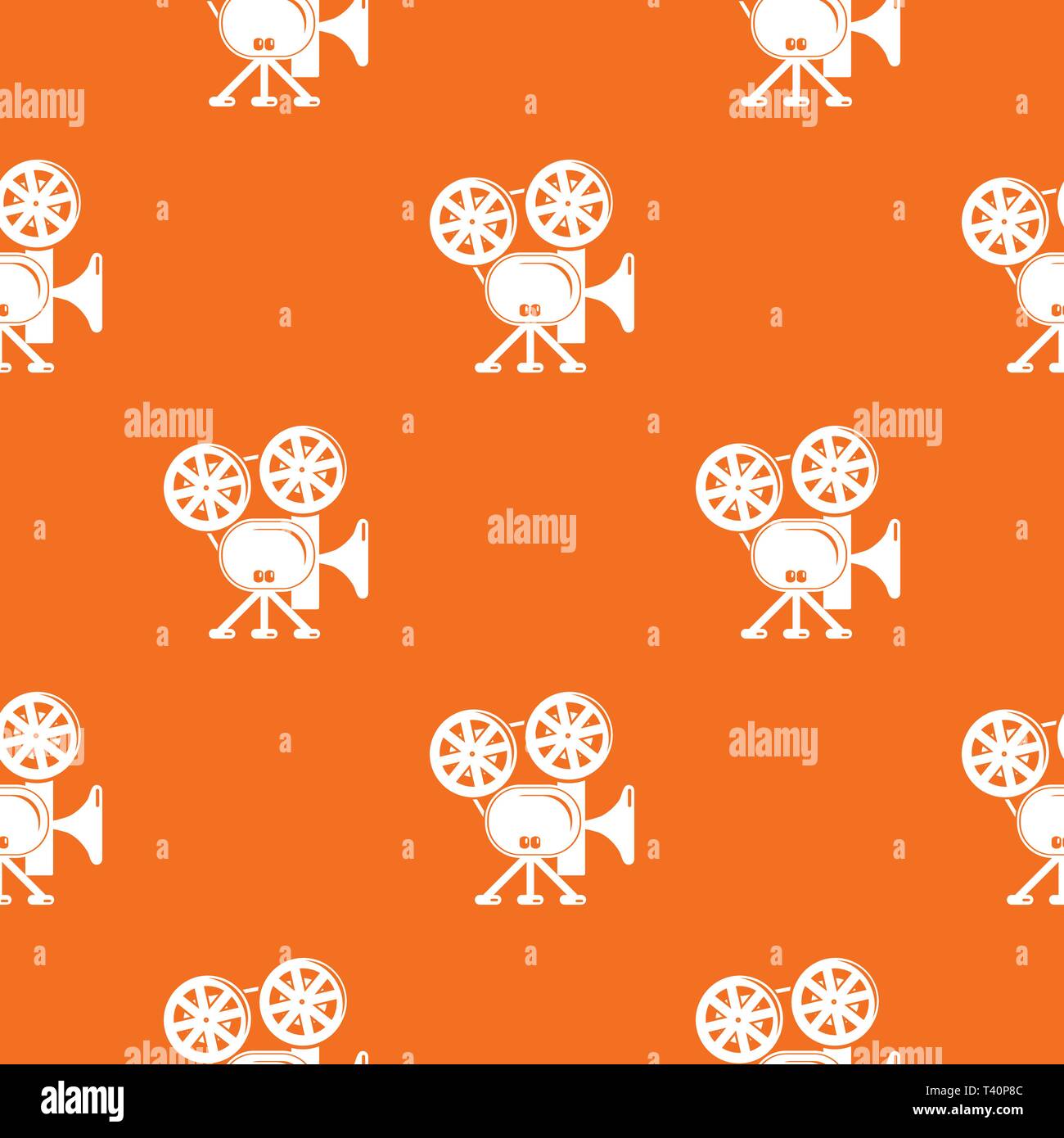 Video camera pattern vector orange Stock Vector