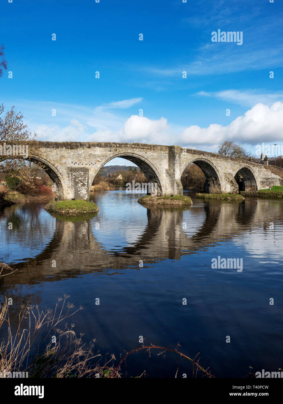 Stirling Old Bridge over the River Forth City of Stirling Scotland Stock Photo