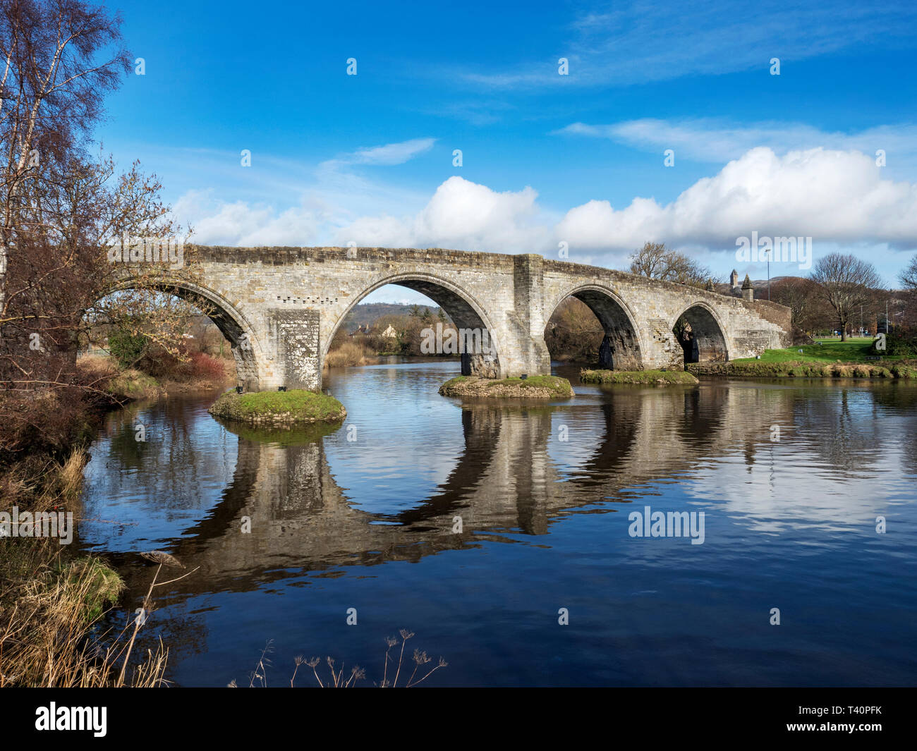 Stirling Old Bridge over the River Forth City of Stirling Scotland Stock Photo