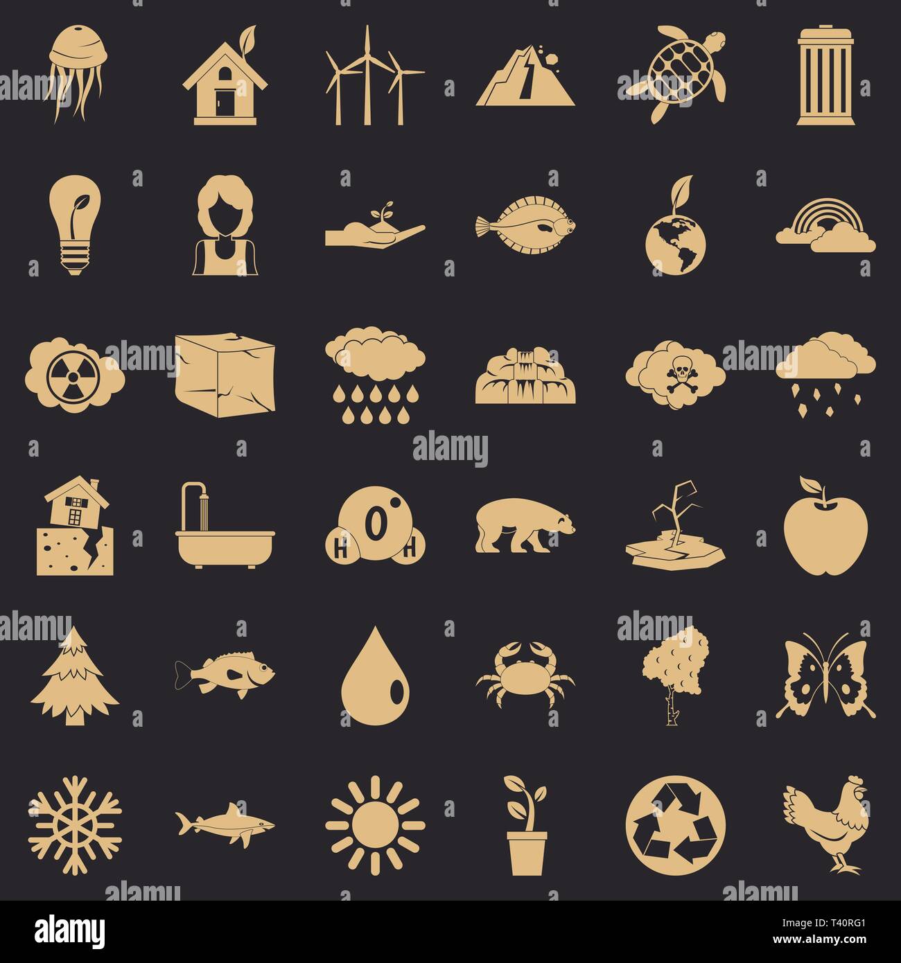 Our earth icons set, simple style Stock Vector Image & Art - Alamy