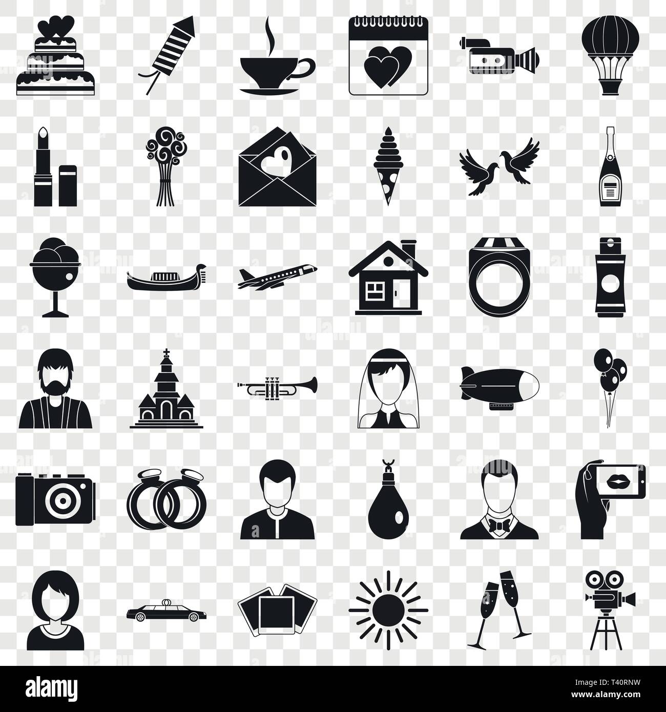 Great wedding icons set, simple style Stock Vector Image & Art - Alamy
