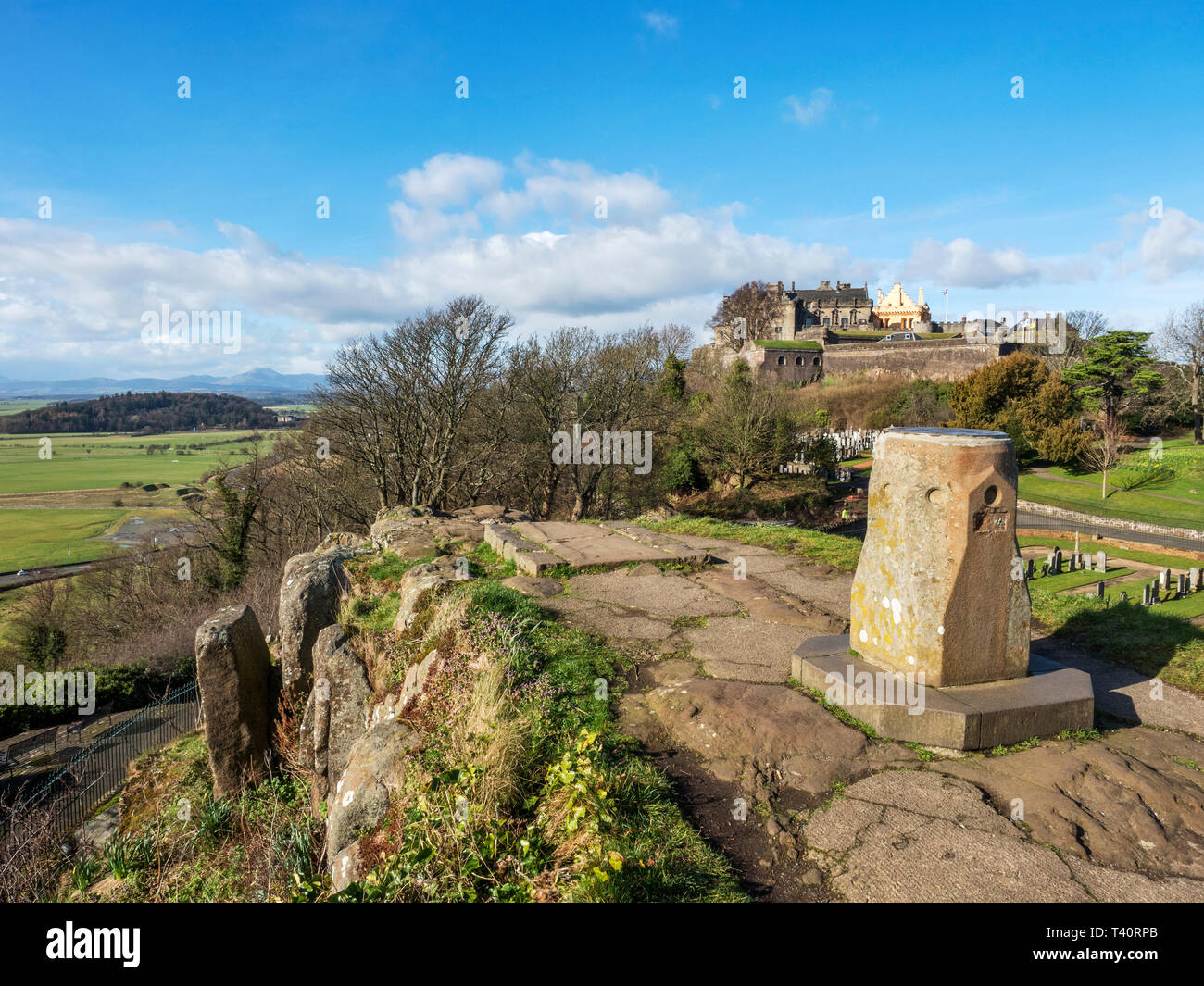 Stirling Castle from the Old Town Cemetery City of Stirling Scotland Stock Photo