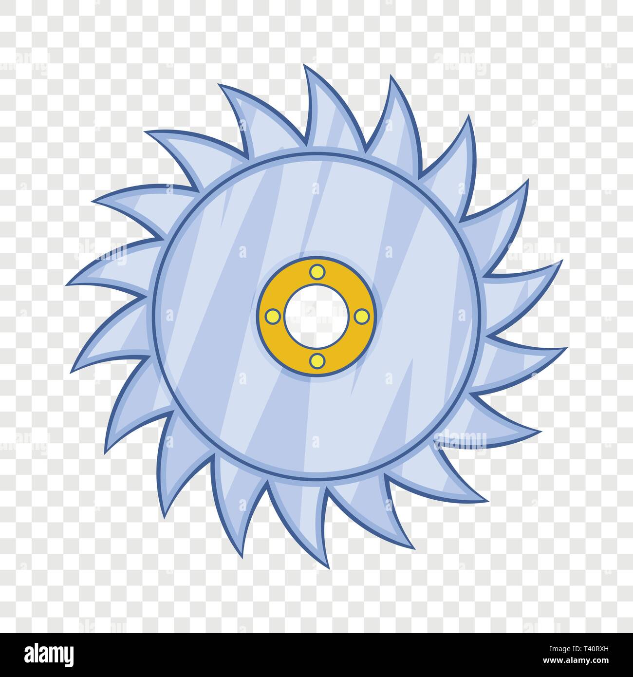 Circular saw blade icon, cartoon style Stock Vector