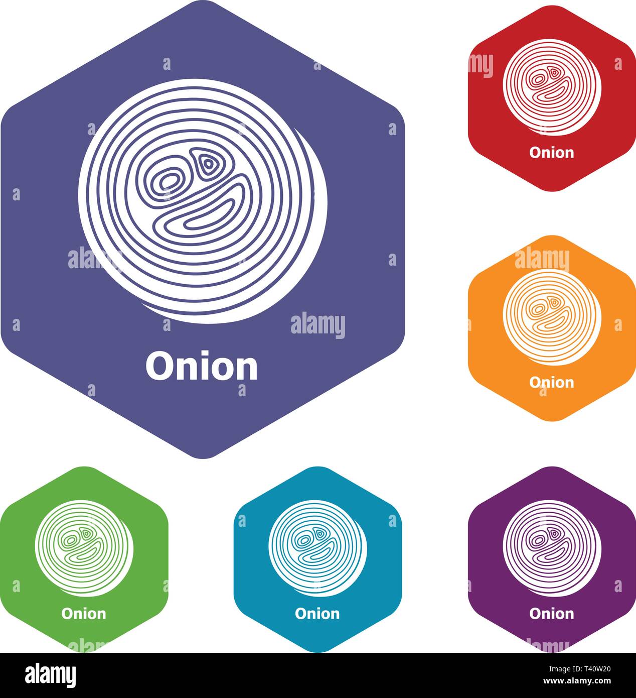 Onion icons vector hexahedron Stock Vector