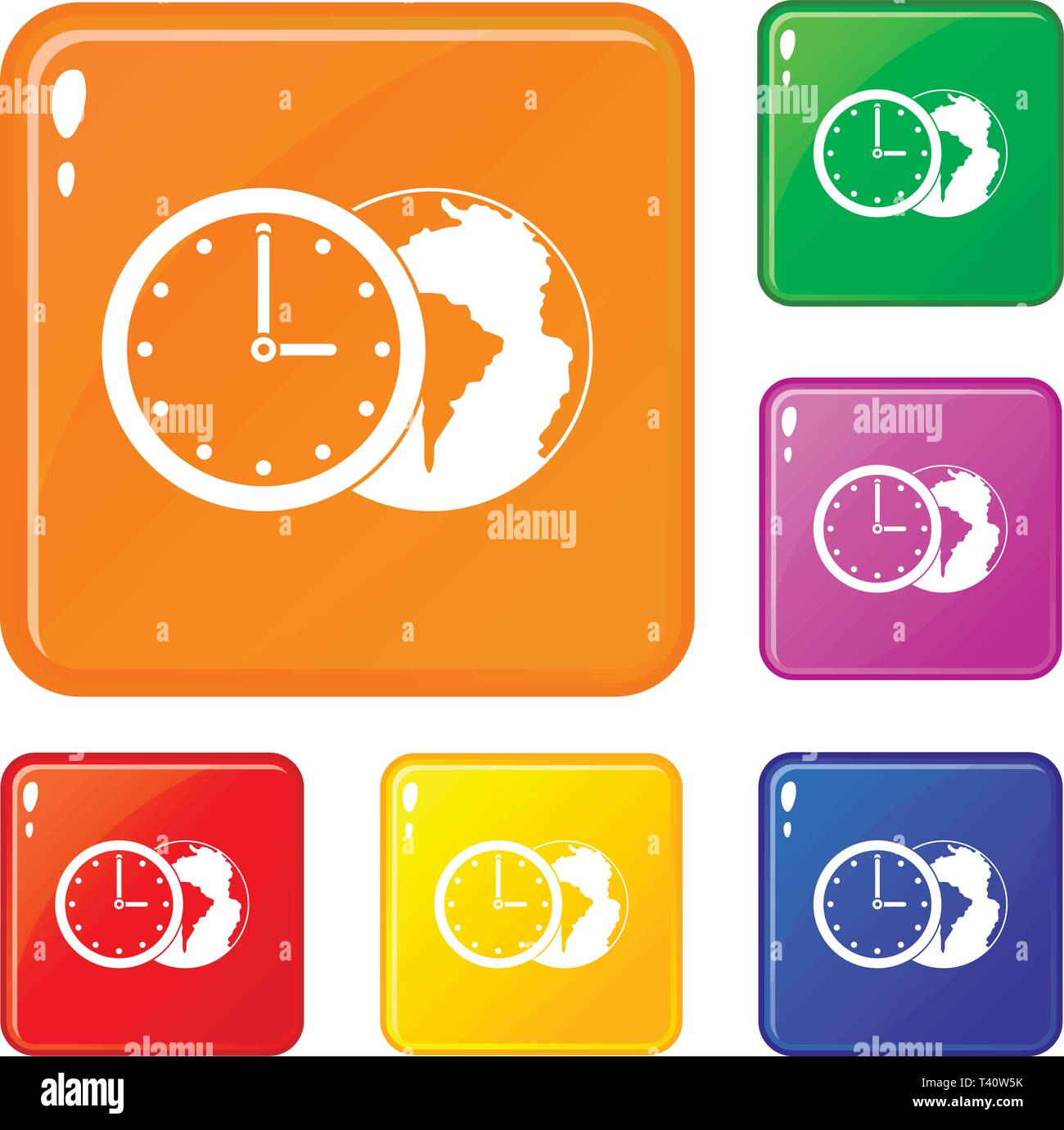 Time zone vector icons world clock hi-res stock photography and images ...