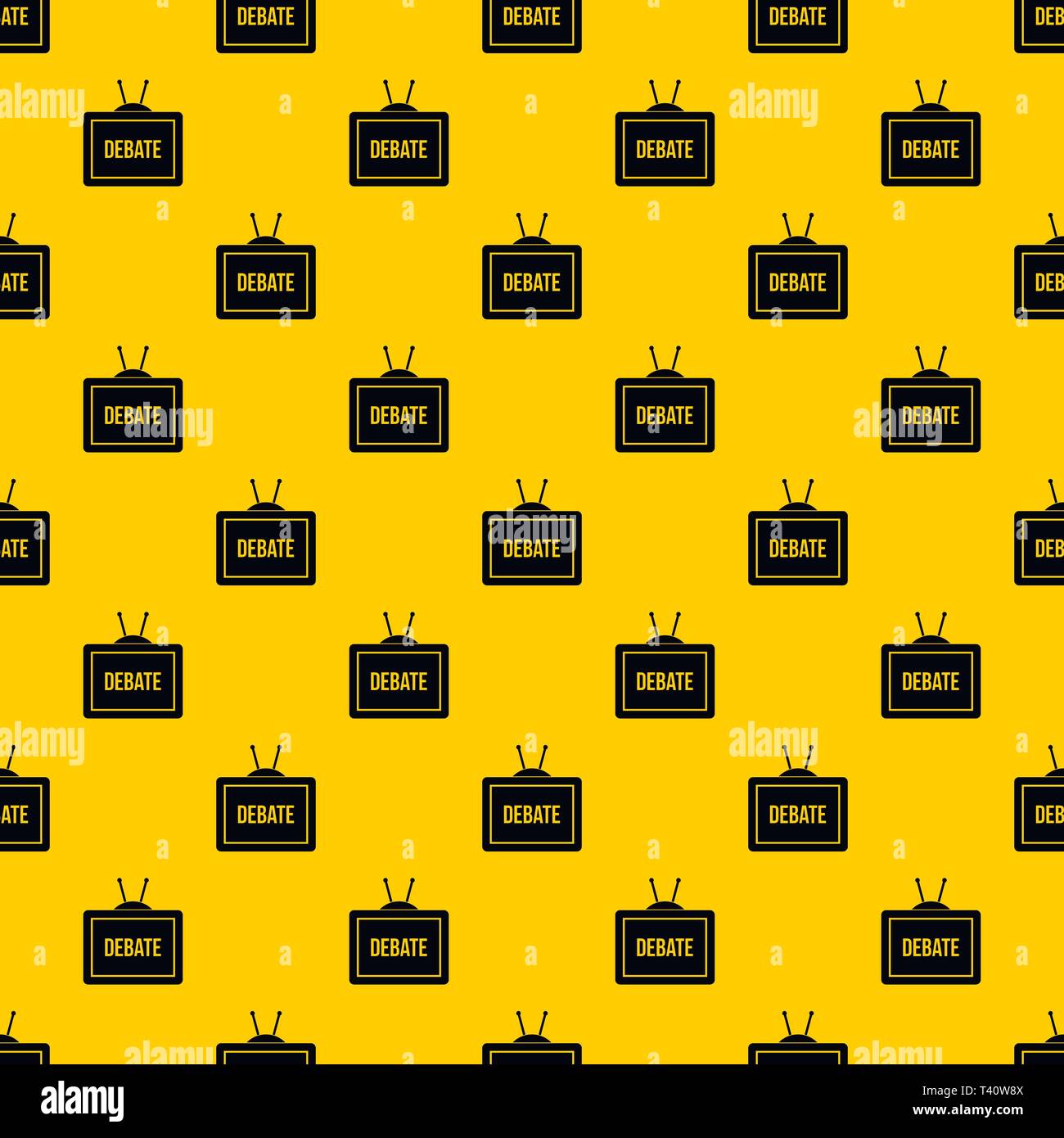 TV with the Debate inscription pattern vector Stock Vector