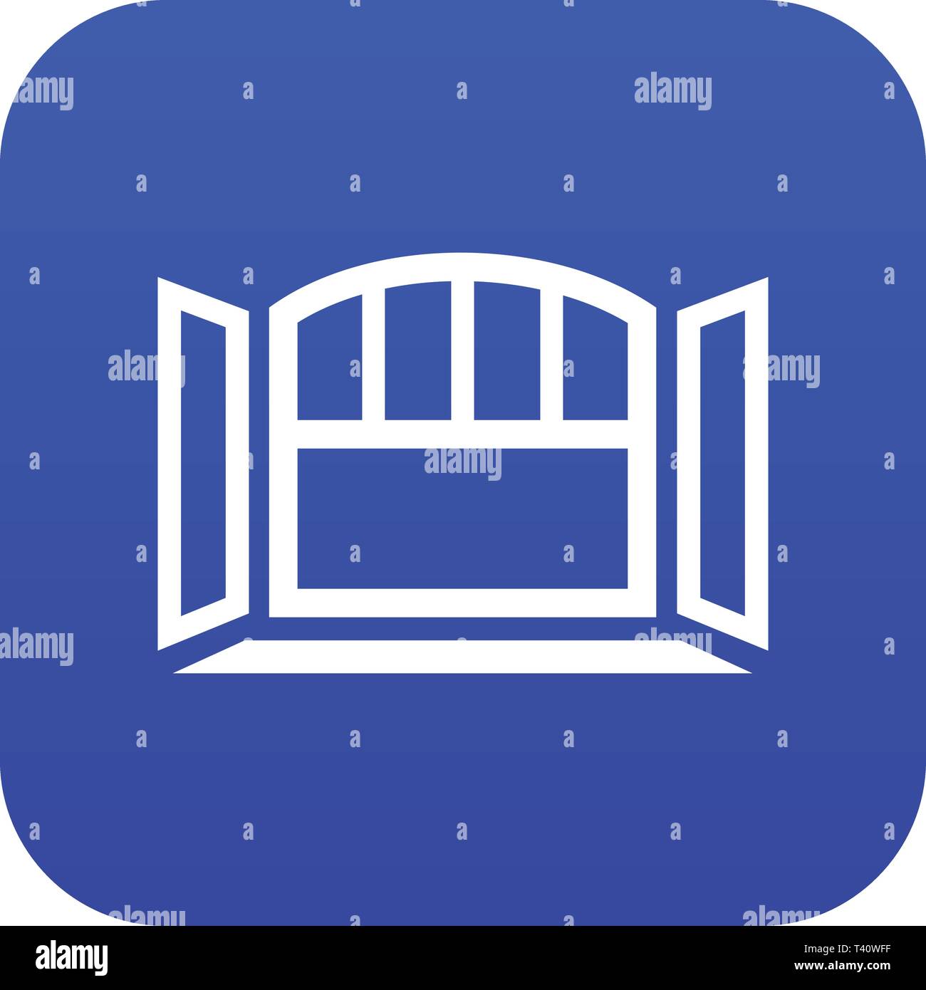 Open semicircular window frame icon blue vector Stock Vector Image ...