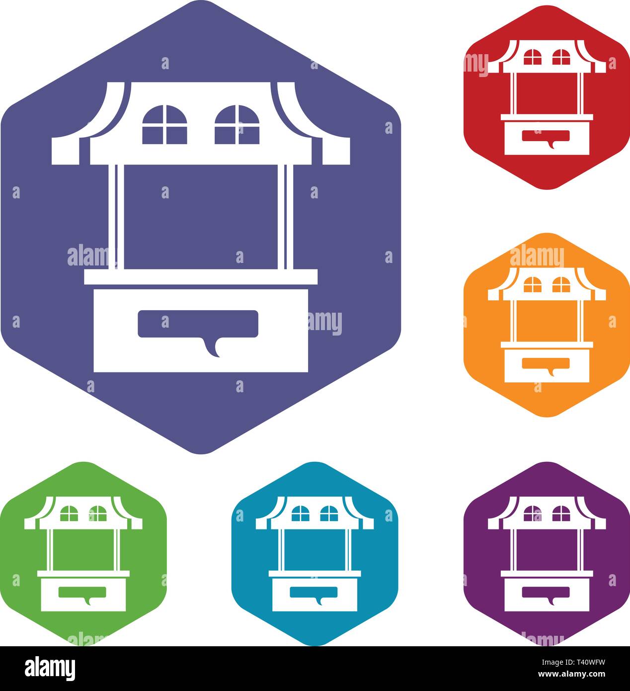 Stall icons vector hexahedron Stock Vector