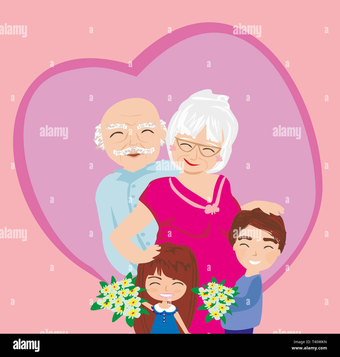 Grandparents day care illustration hi-res stock photography and images ...