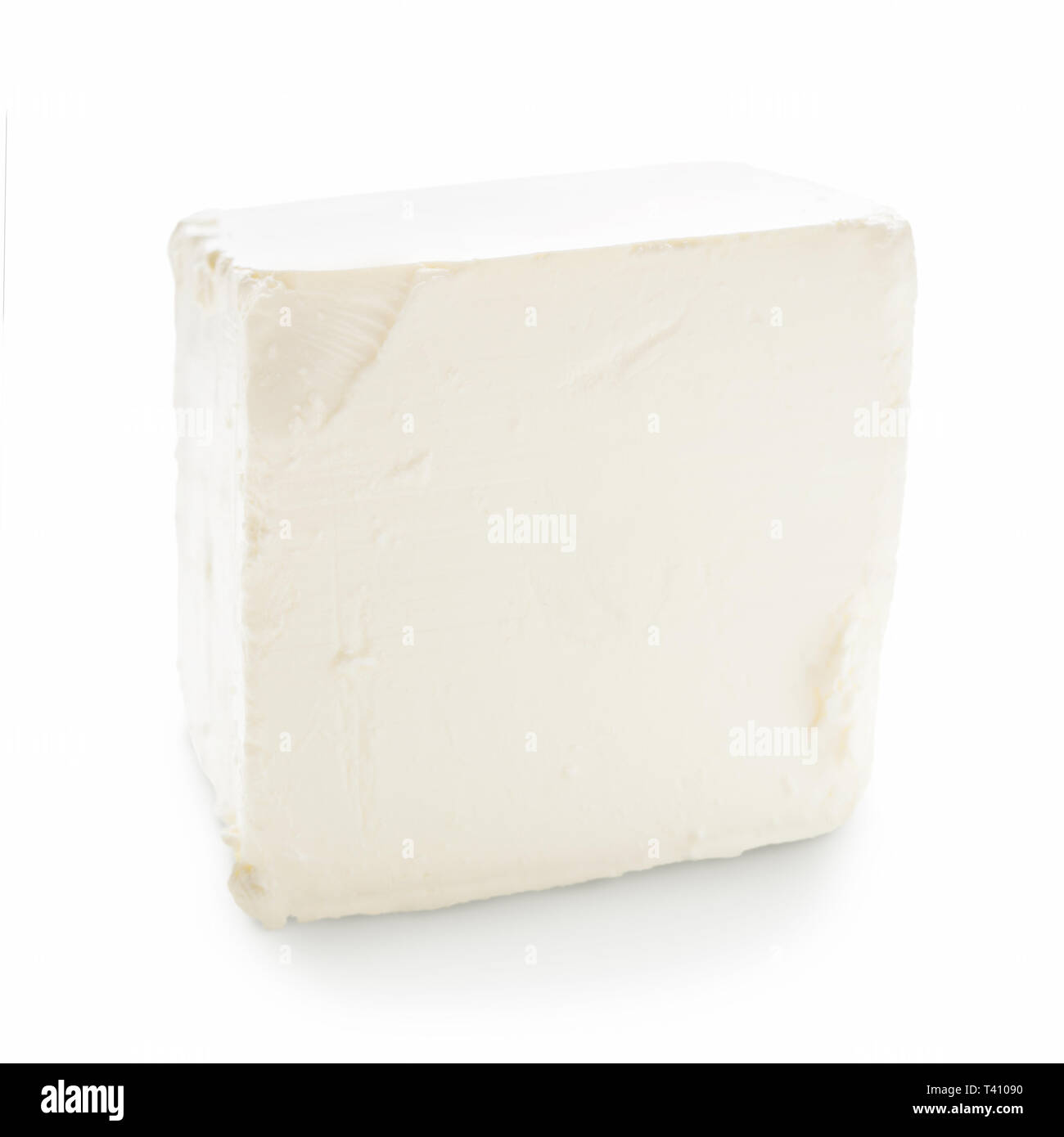 Feta cheese cube on white Stock Photo Alamy