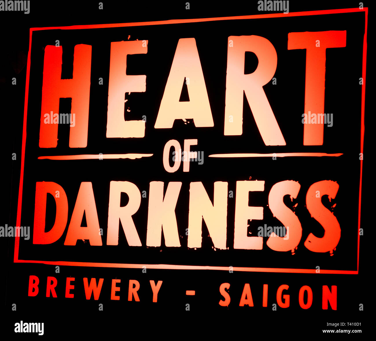 Heart of Darkness Saigon beer bar, Hoi An city, Vietnam Stock Photo