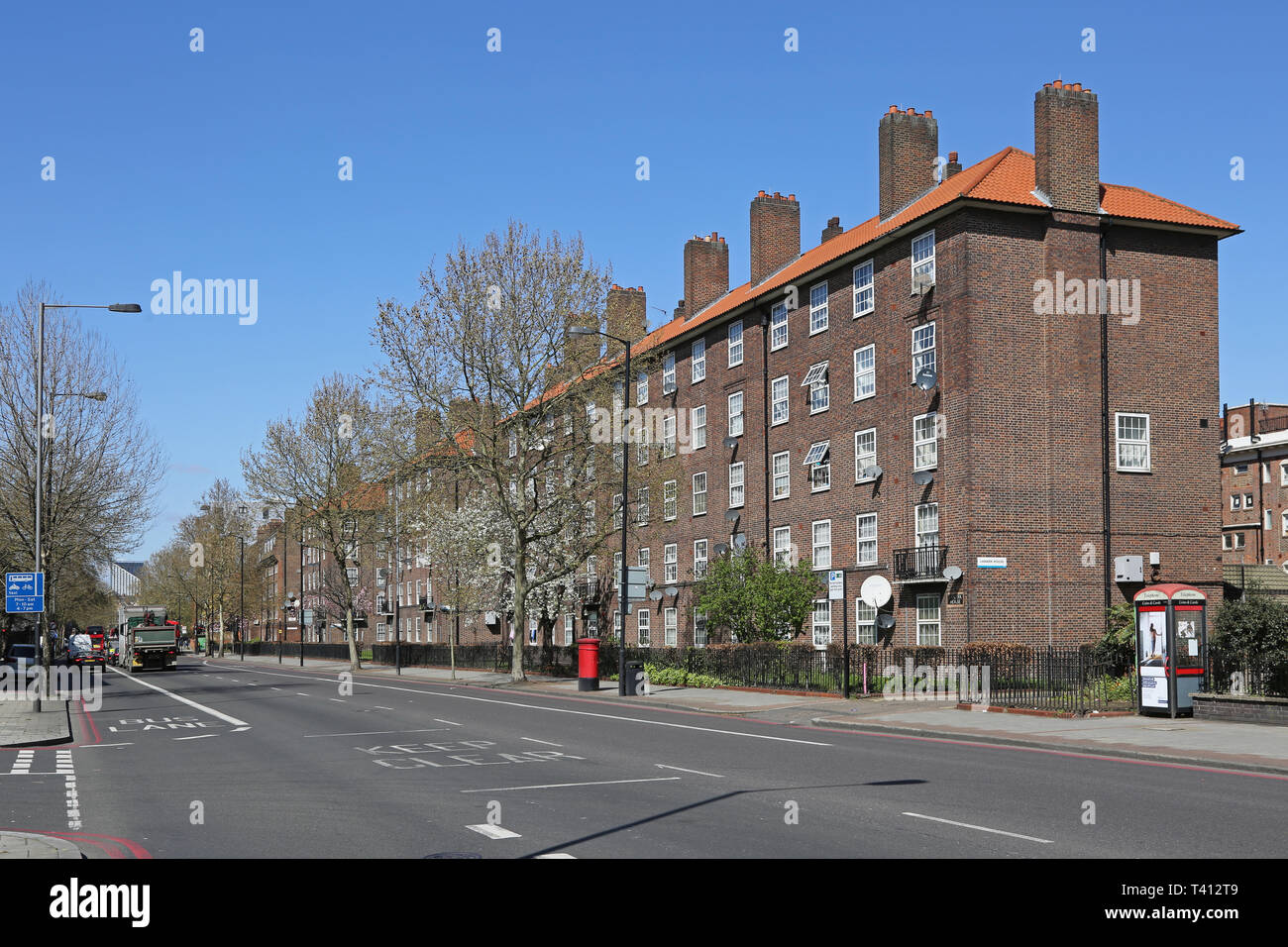 Housing Association blocks on London's Old Kent Road, now the route of a proposed extension to the Bakerloo Underground Line Stock Photo